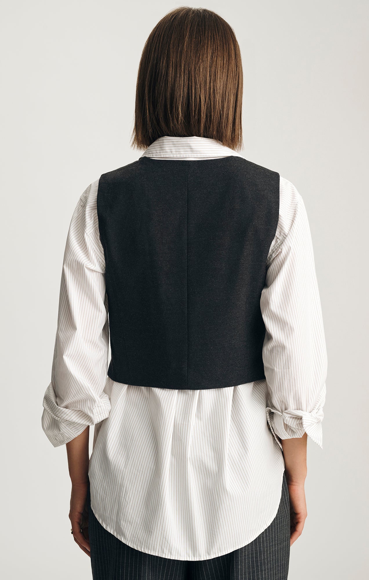 EDITION BUTTON-UP VEST IN ANTRASIT MELANGE
