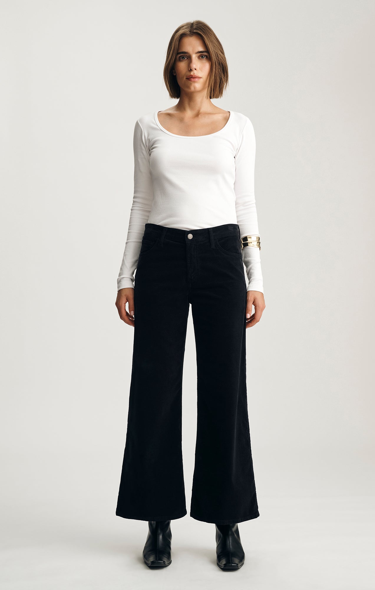 PALOMA WIDE LEG IN BLACK VELVET