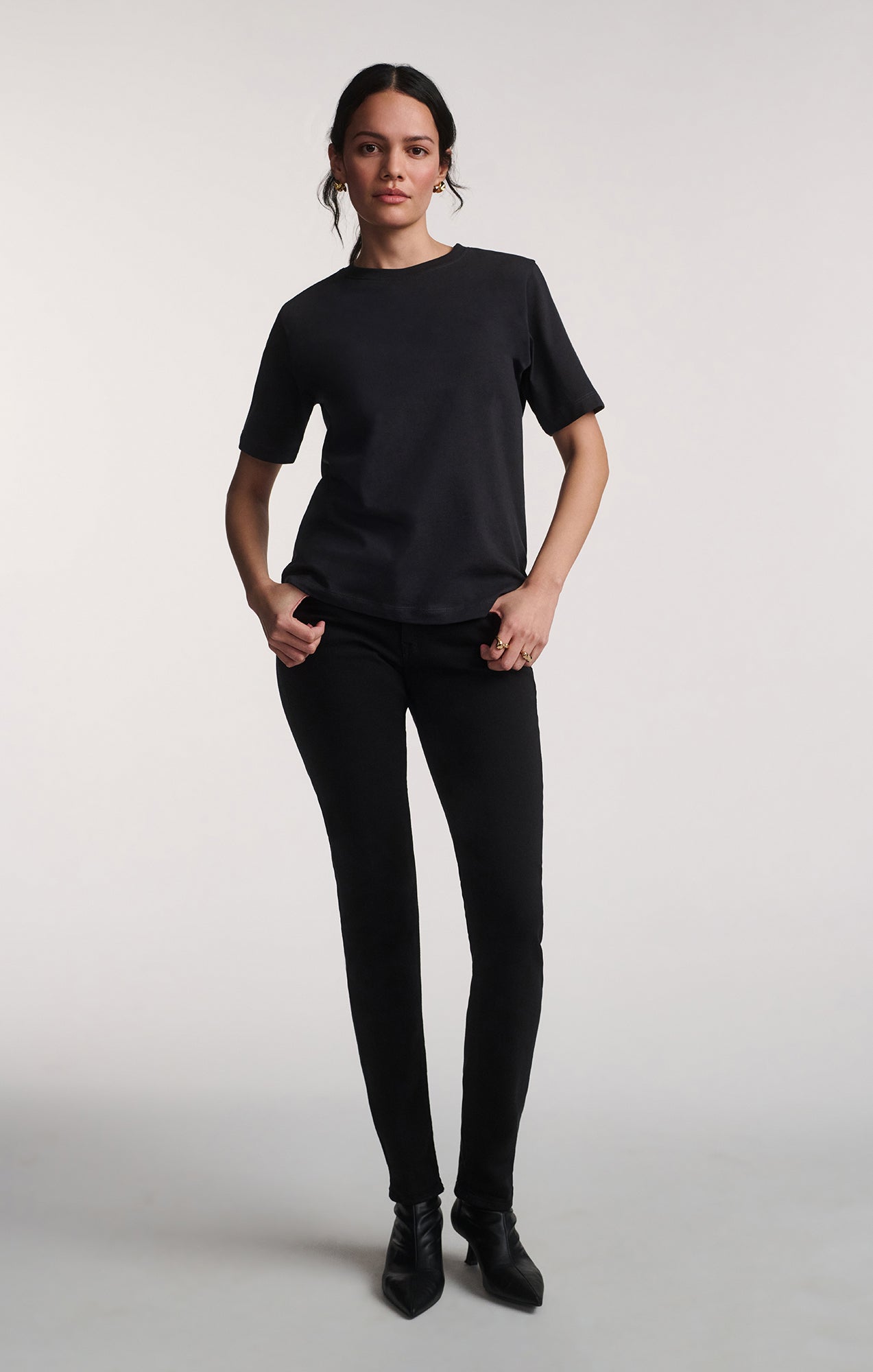 SHORT SLEEVE CREW NECK T-SHIRT IN PHANTOM - Mavi Jeans