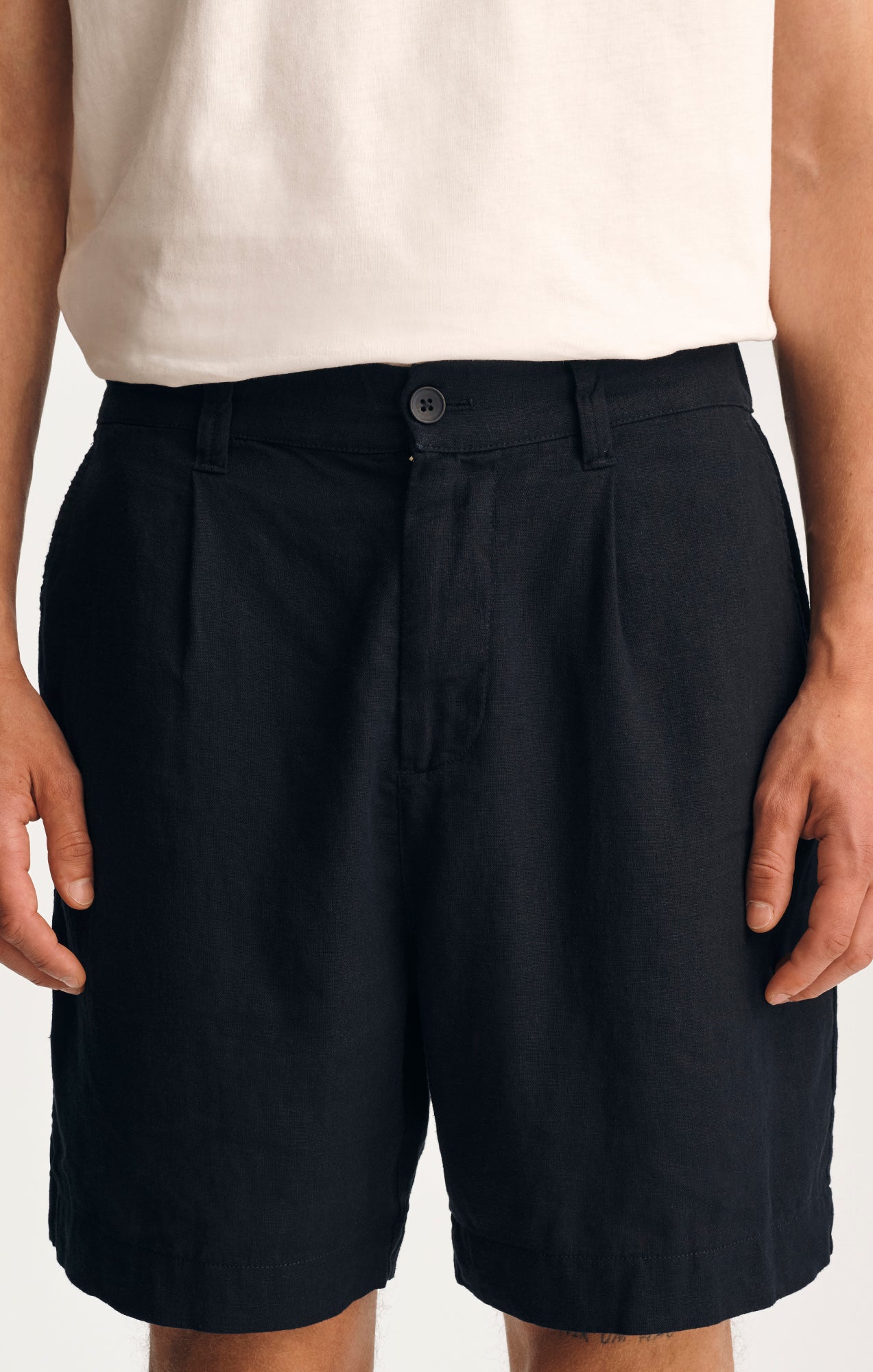 aulico 美品 LINEN SHORT PANTS ネイビー サイズL Mavi Men's Linen Pleated 7