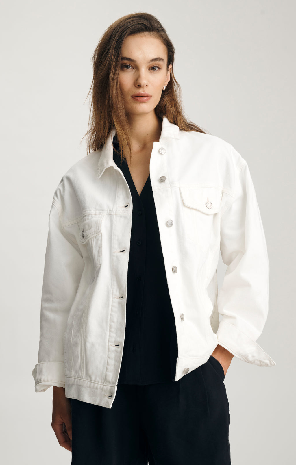 LUNA DENIM JACKET IN OFF WHITE DENIM
