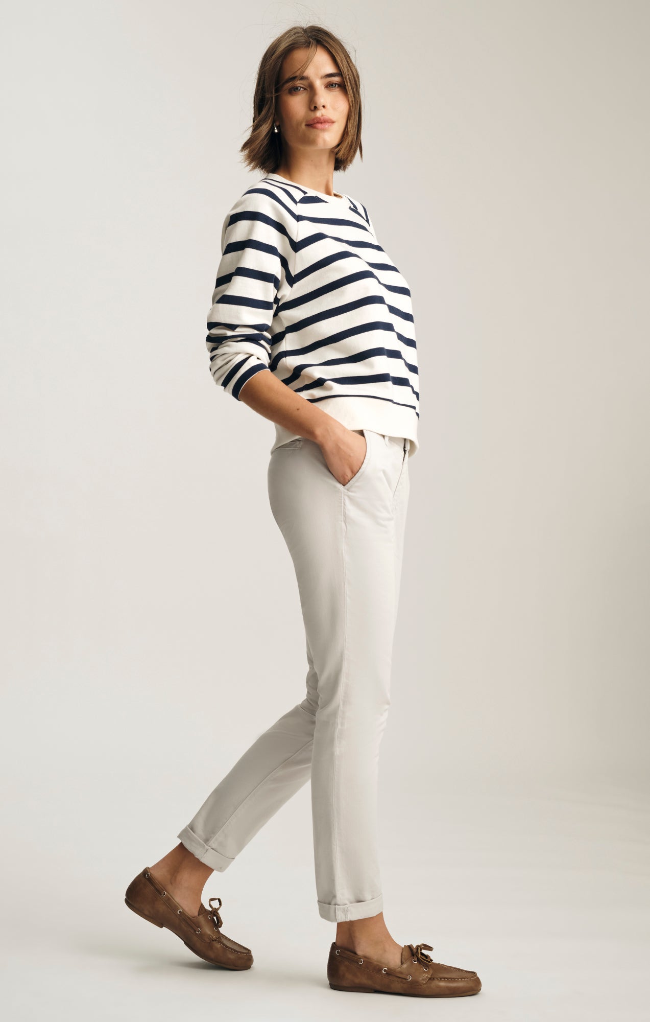 KATHLEEN SLIM CHINO IN PEARLY RIVER TWILL - Mavi Jeans