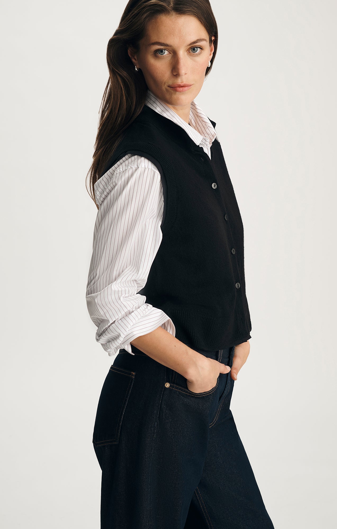 Mavi Women's Cardigan Sweater Vest In Black – Mavi Jeans
