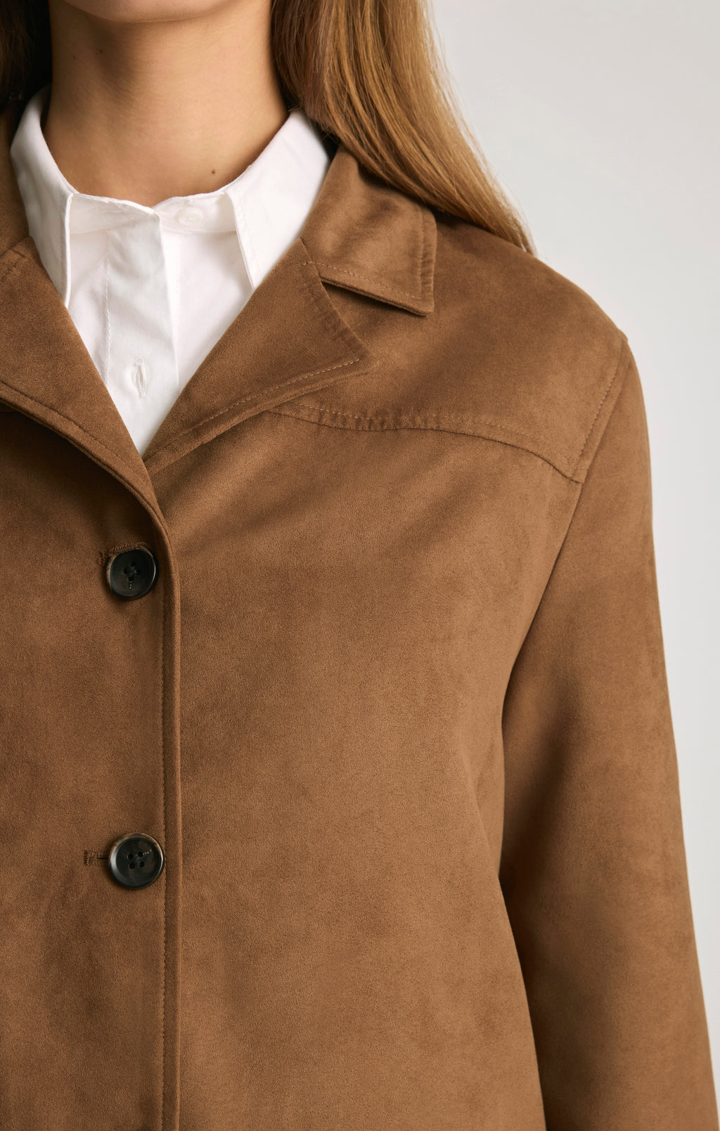 FAUX SUEDE CHORE JACKET IN BISON - Mavi Jeans