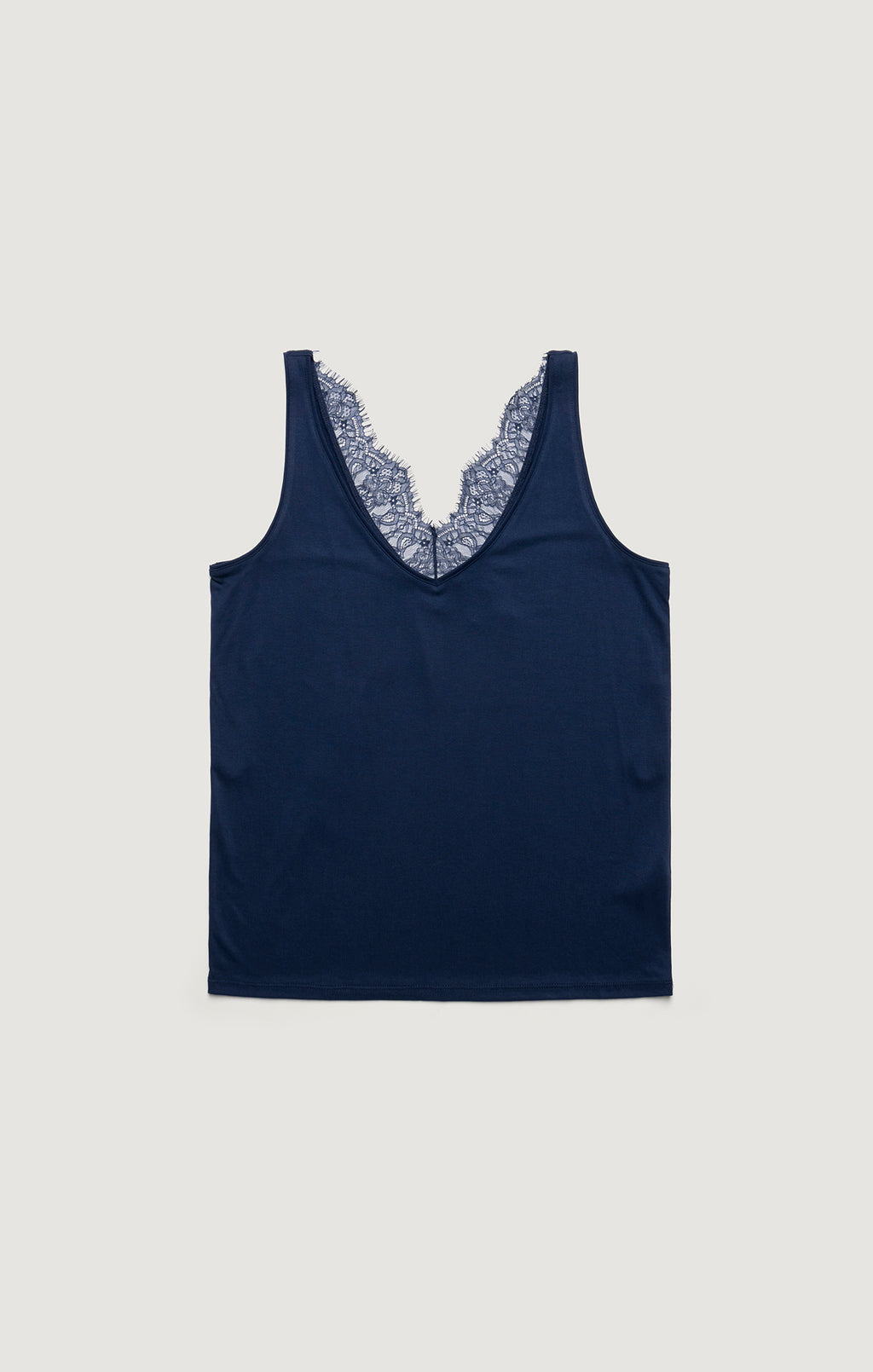 LUXE TOUCH TENCEL™ LACE TANK TOP IN MEDIEVAL BLUE