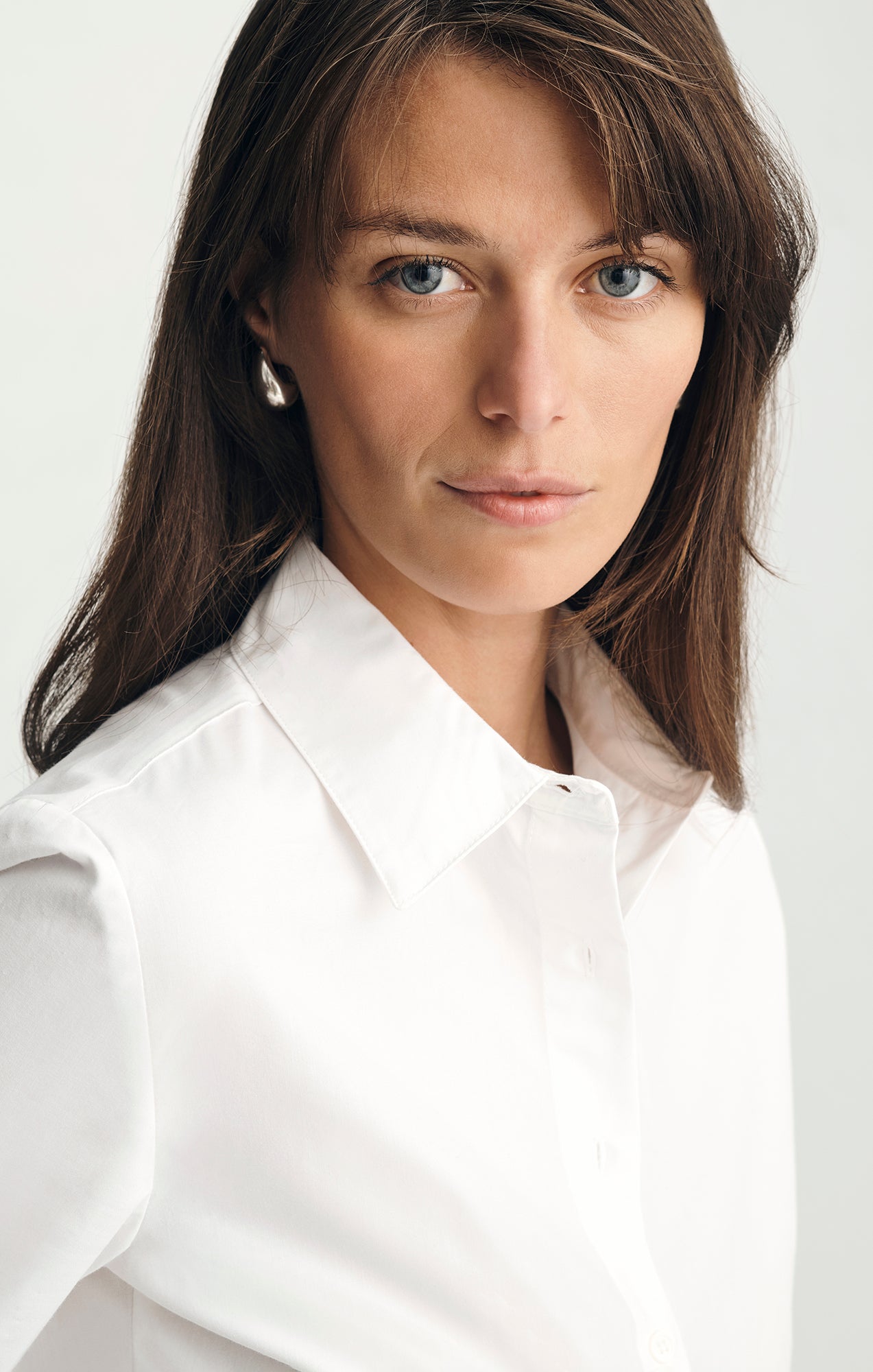 TAILORED LONG SLEEVE BUTTON-UP SHIRT IN WHITE - Mavi Jeans
