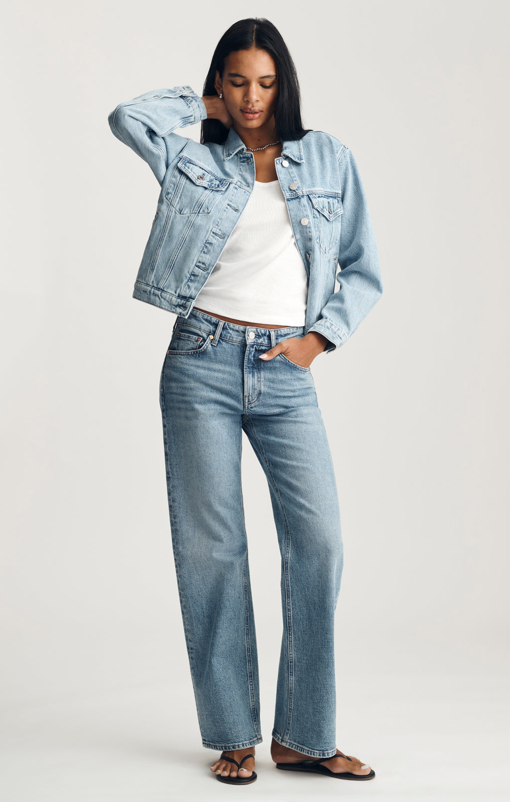 RUBY DENIM JACKET IN BLEACHED ICON