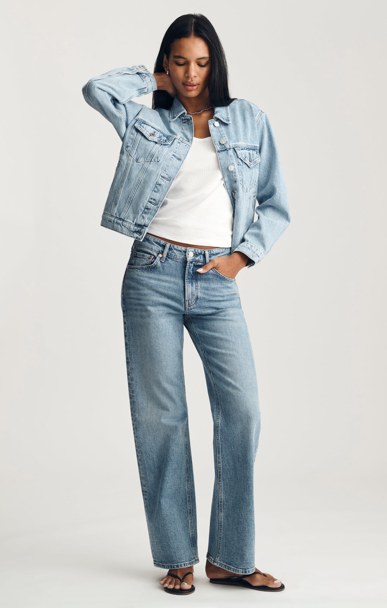 RUBY DENIM JACKET IN BLEACHED ICON