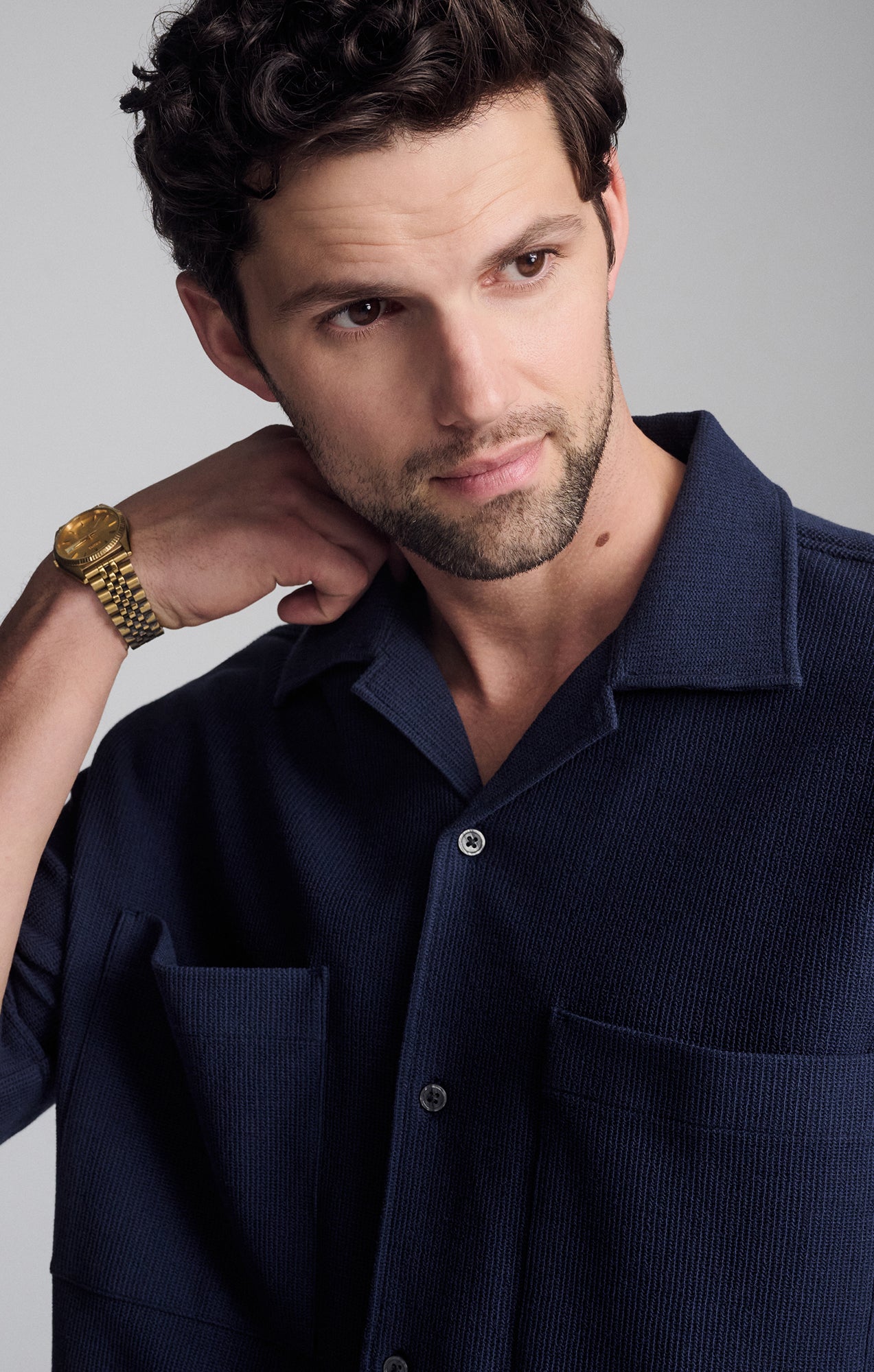 DOUBLE POCKET SHORT SLEEVE SHIRT IN PEACOAT - Mavi Jeans