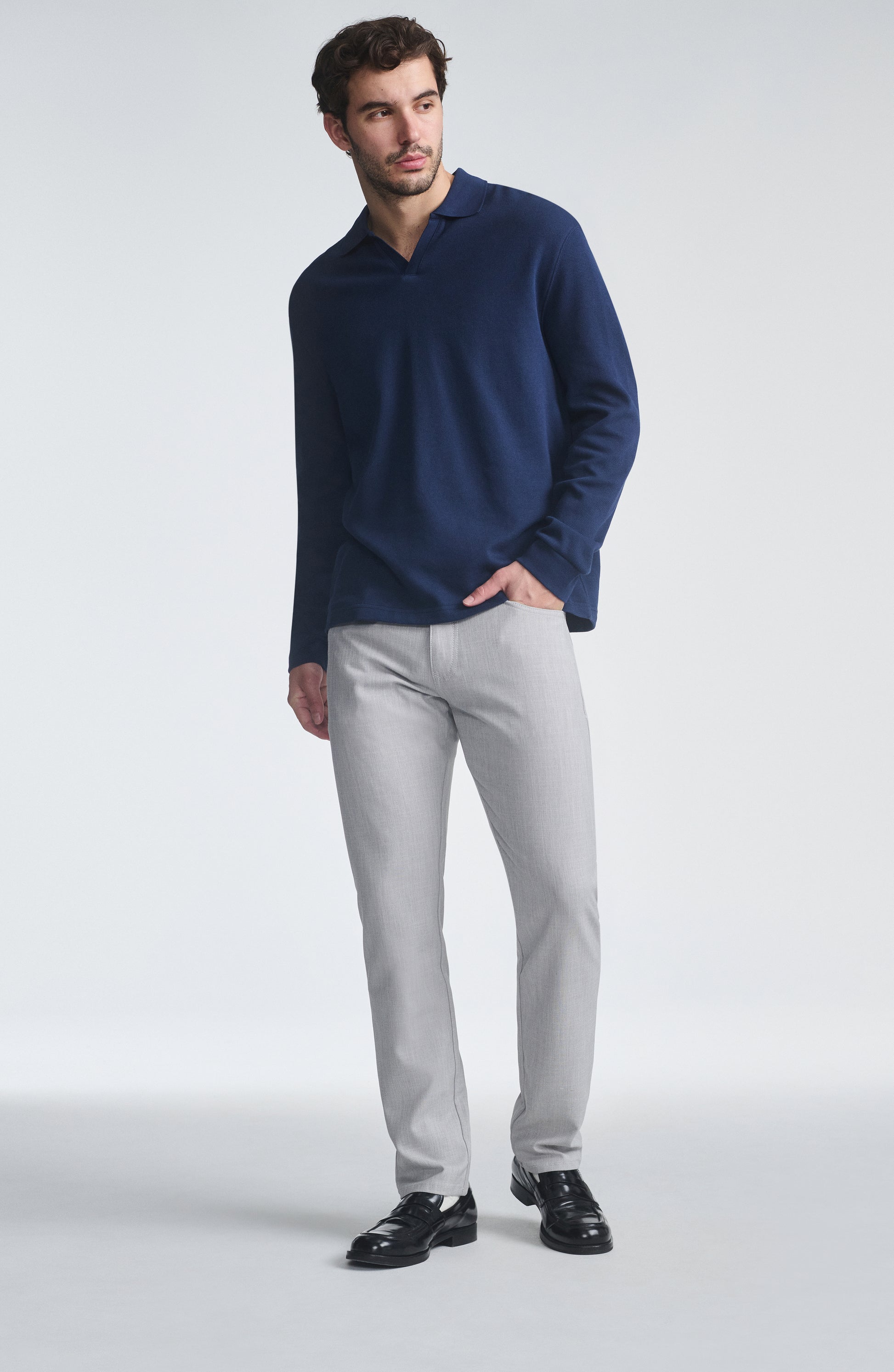 MARCUS SLIM STRAIGHT LEG IN BONE CROSS HATCH TWILL - Mavi Jeans