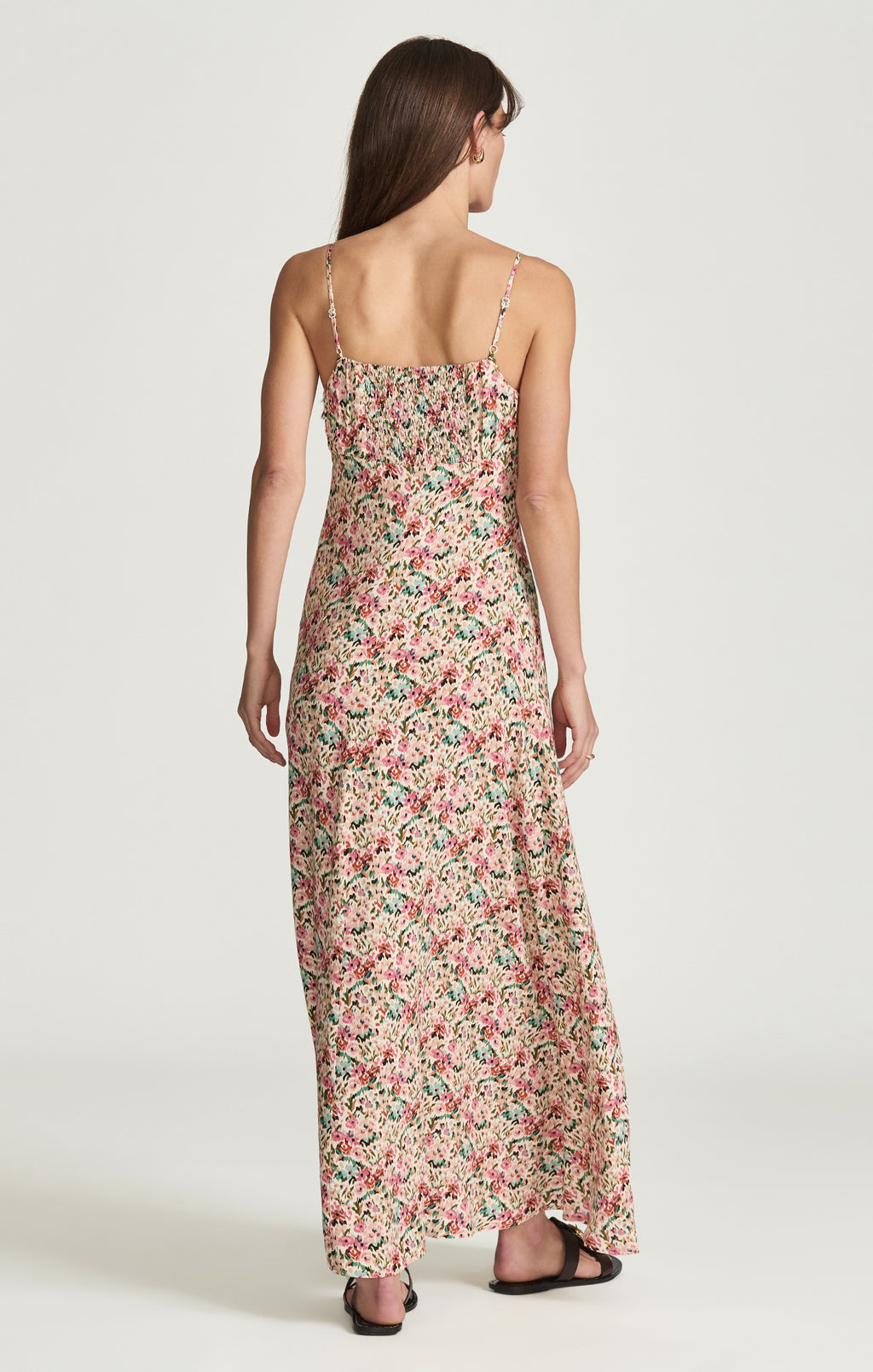 WOVEN RUCHED MAXI DRESS IN FLOWER PRINT - Mavi Jeans