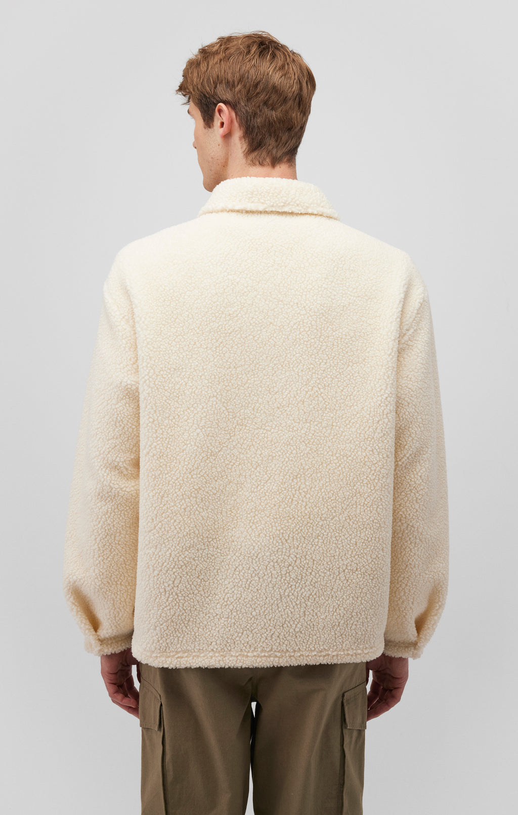SHERPA BUTTON-UP JACKET IN ANTIQUE WHITE - Mavi Jeans