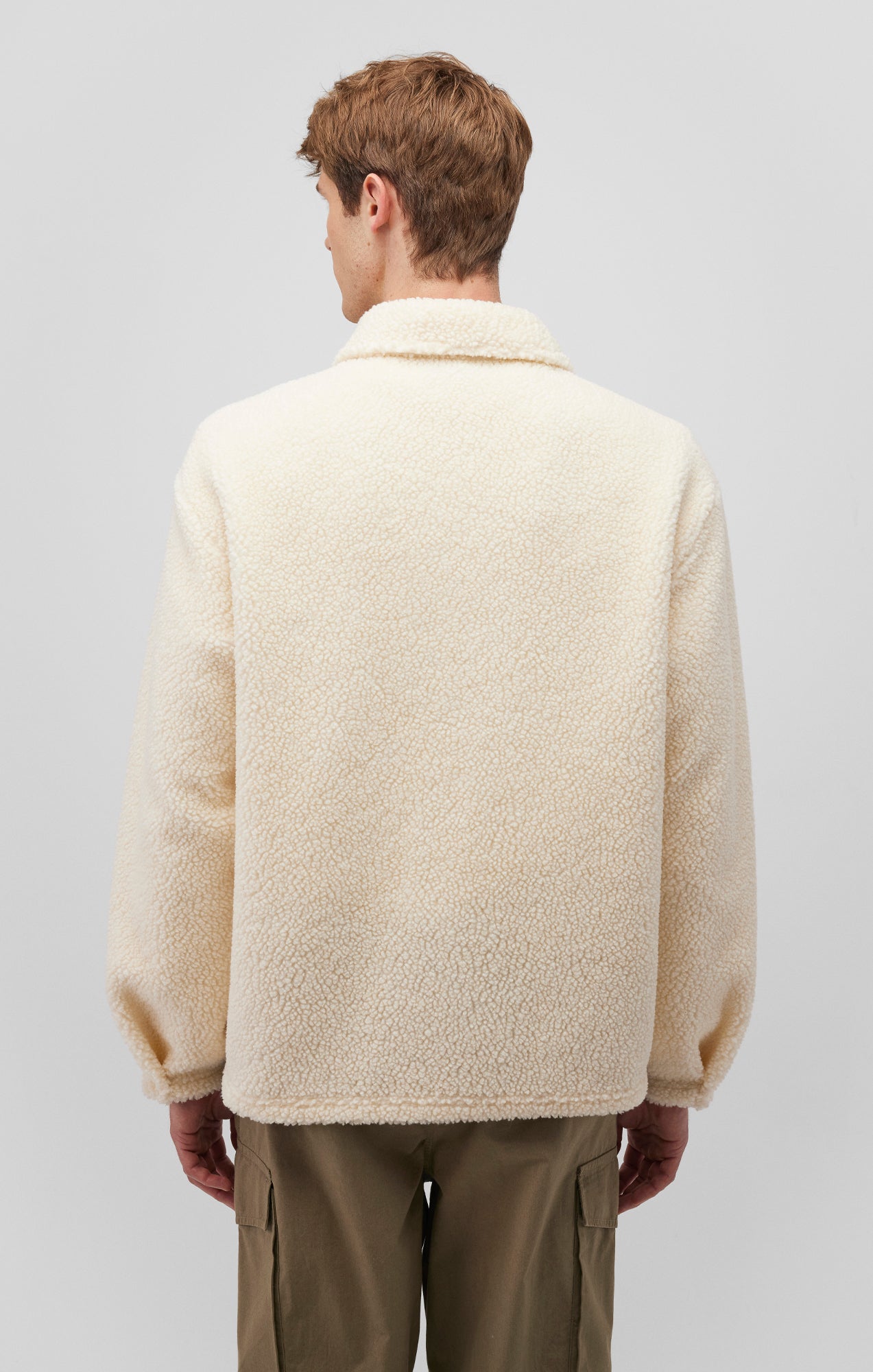 SHERPA BUTTON-UP JACKET IN ANTIQUE WHITE - Mavi Jeans
