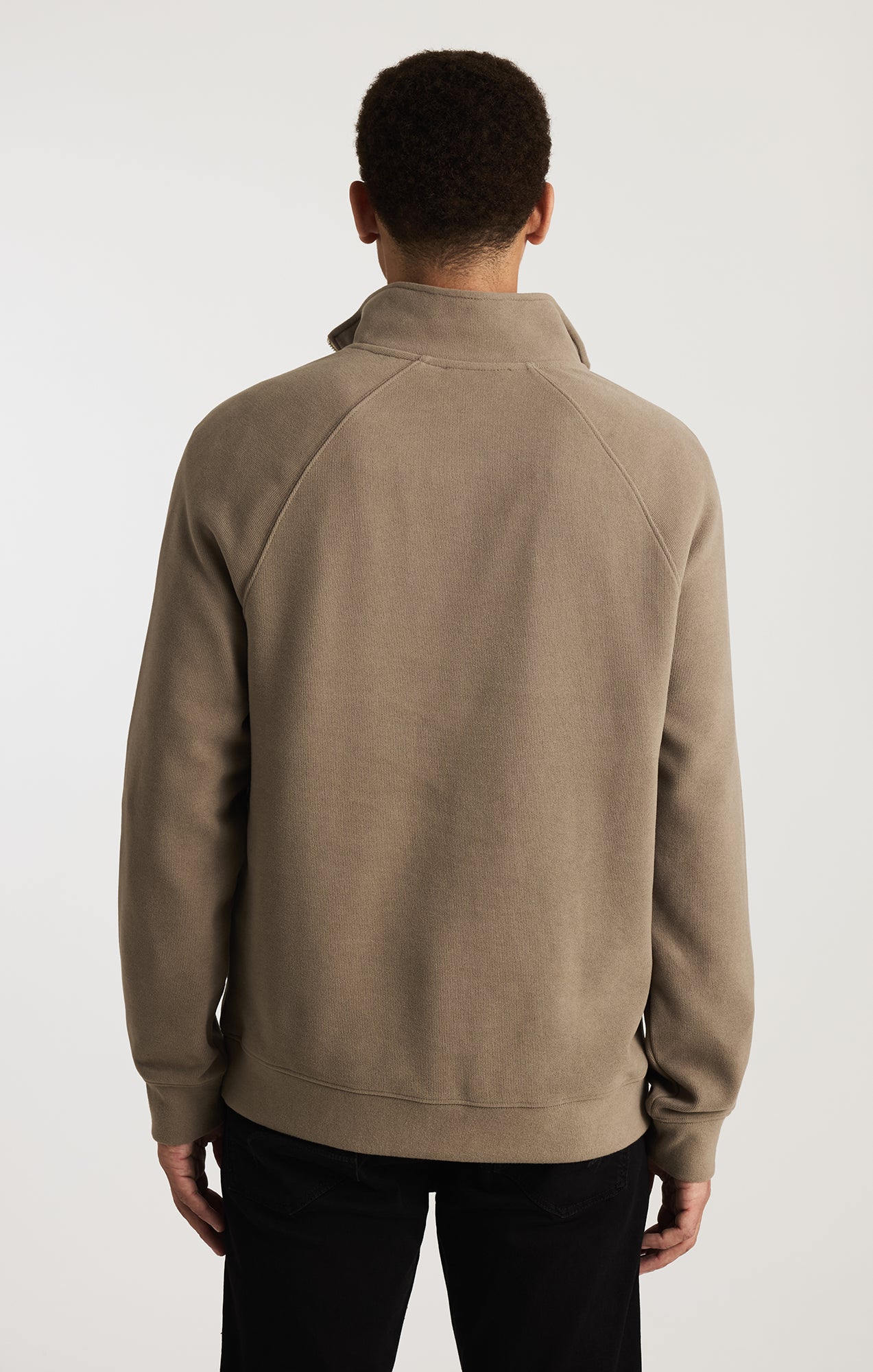HALF ZIP SWEATSHIRT IN WALNUT - Mavi Jeans