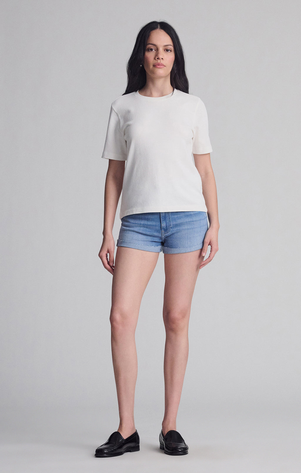 SHORT SLEEVE CREW NECK T-SHIRT IN COCONUT MILK - Mavi Jeans