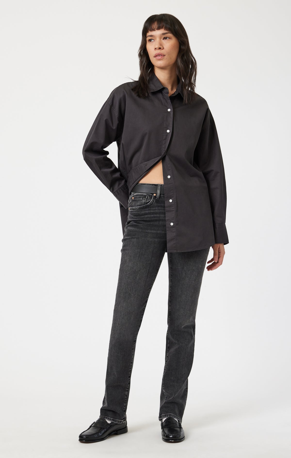 KENDRA STRAIGHT LEG IN SMOKE BRUSHED FLEX BLUE - Mavi Jeans