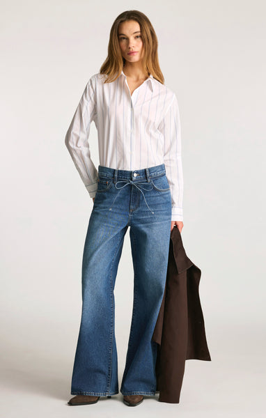 Mavi Women's Wendy Loose Straight Leg In Mid Brushed Classic Denim