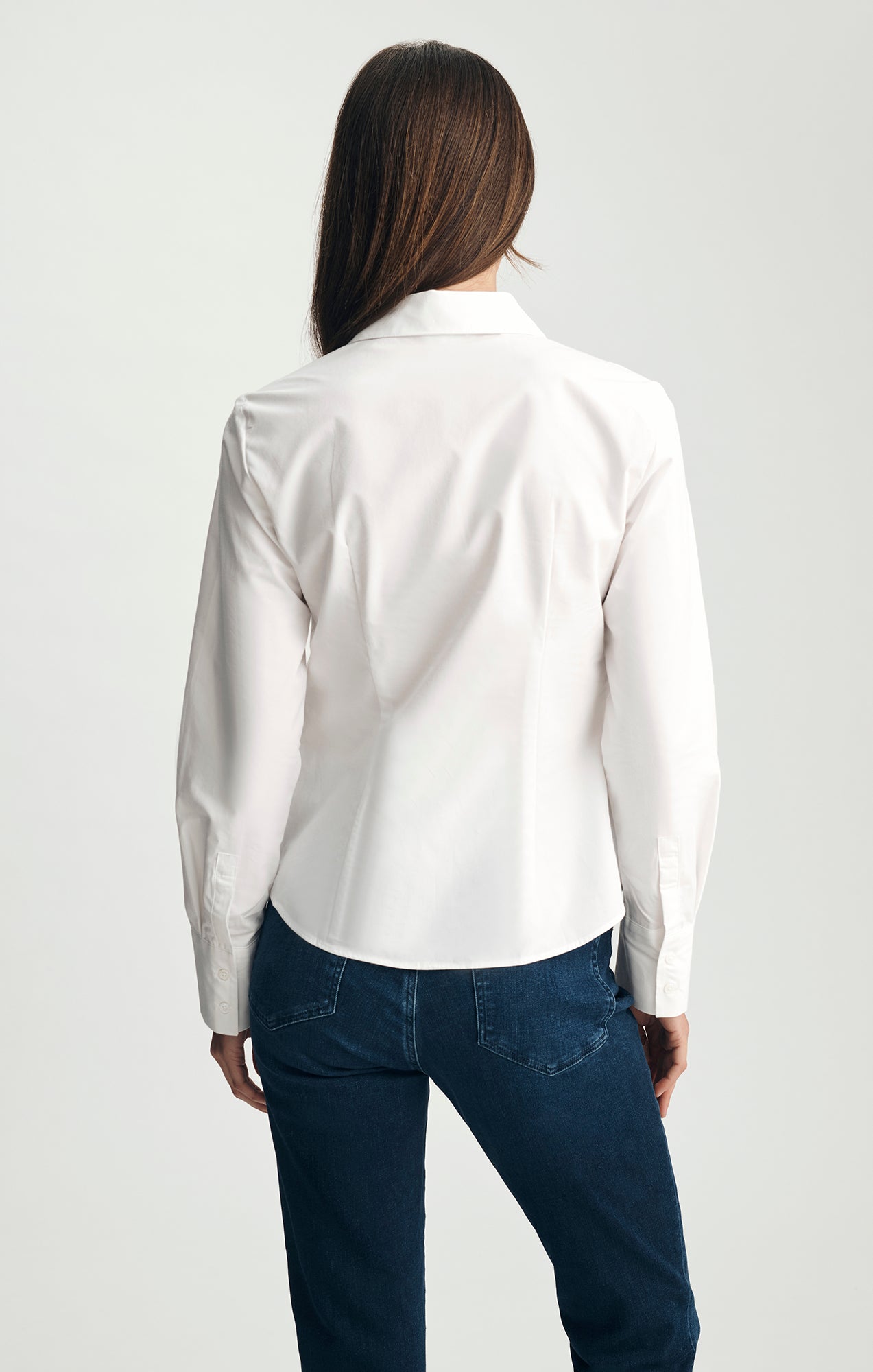 TAILORED LONG SLEEVE BUTTON-UP SHIRT IN WHITE - Mavi Jeans