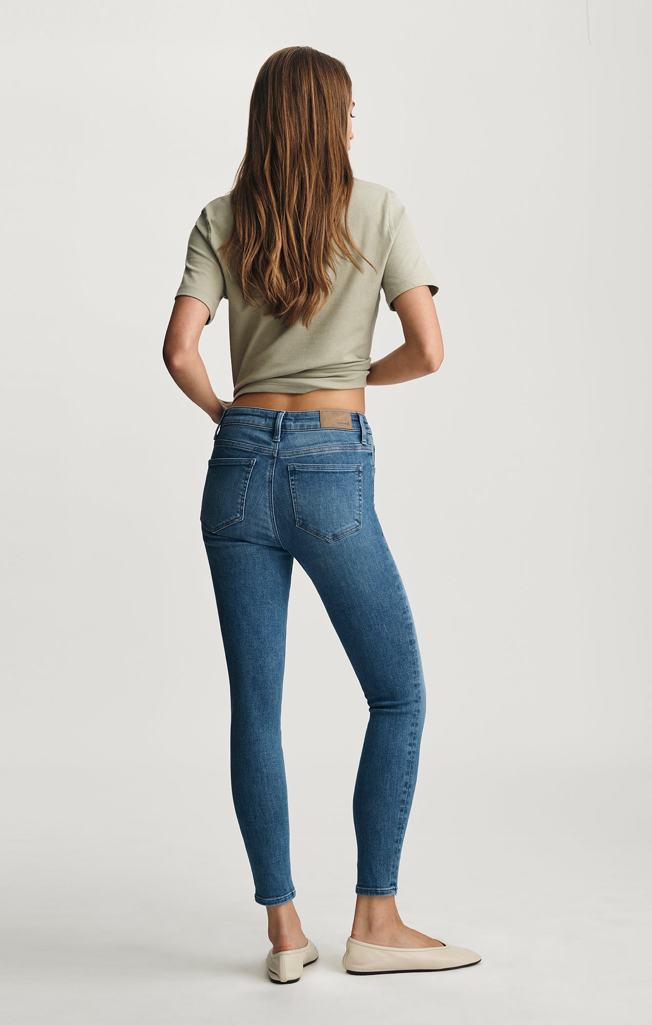 TESS SKINNY IN MID BRUSHED FLEX BLUE - Mavi Jeans
