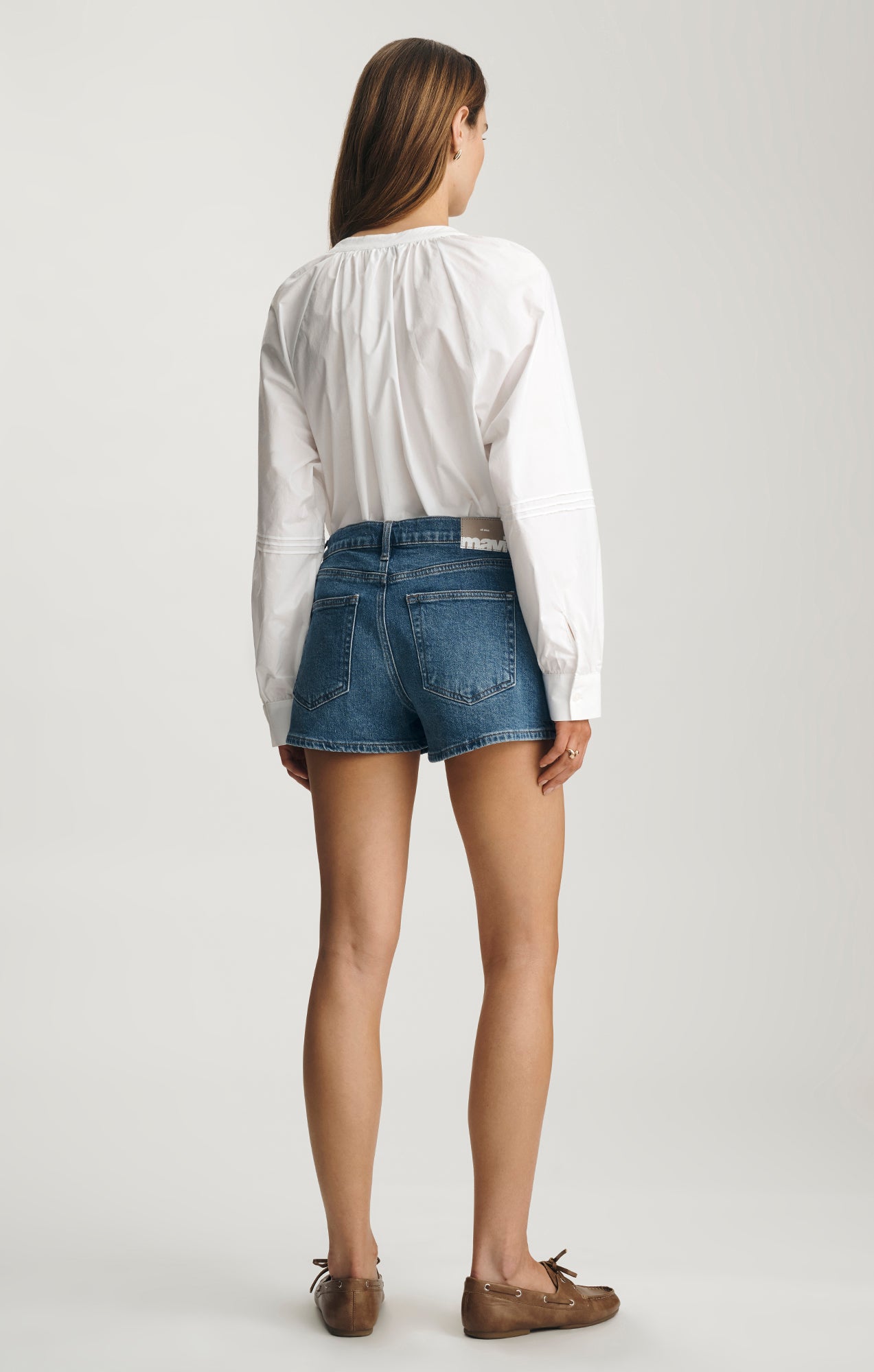 Mavi Women's Garcia Mini Shorts In Mid Brushed Classic Blue – Mavi