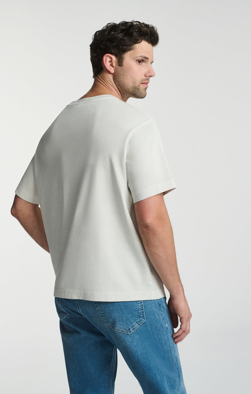 SHORT SLEEVE CREW NECK T-SHIRT IN FOGGY DEW - Mavi Jeans