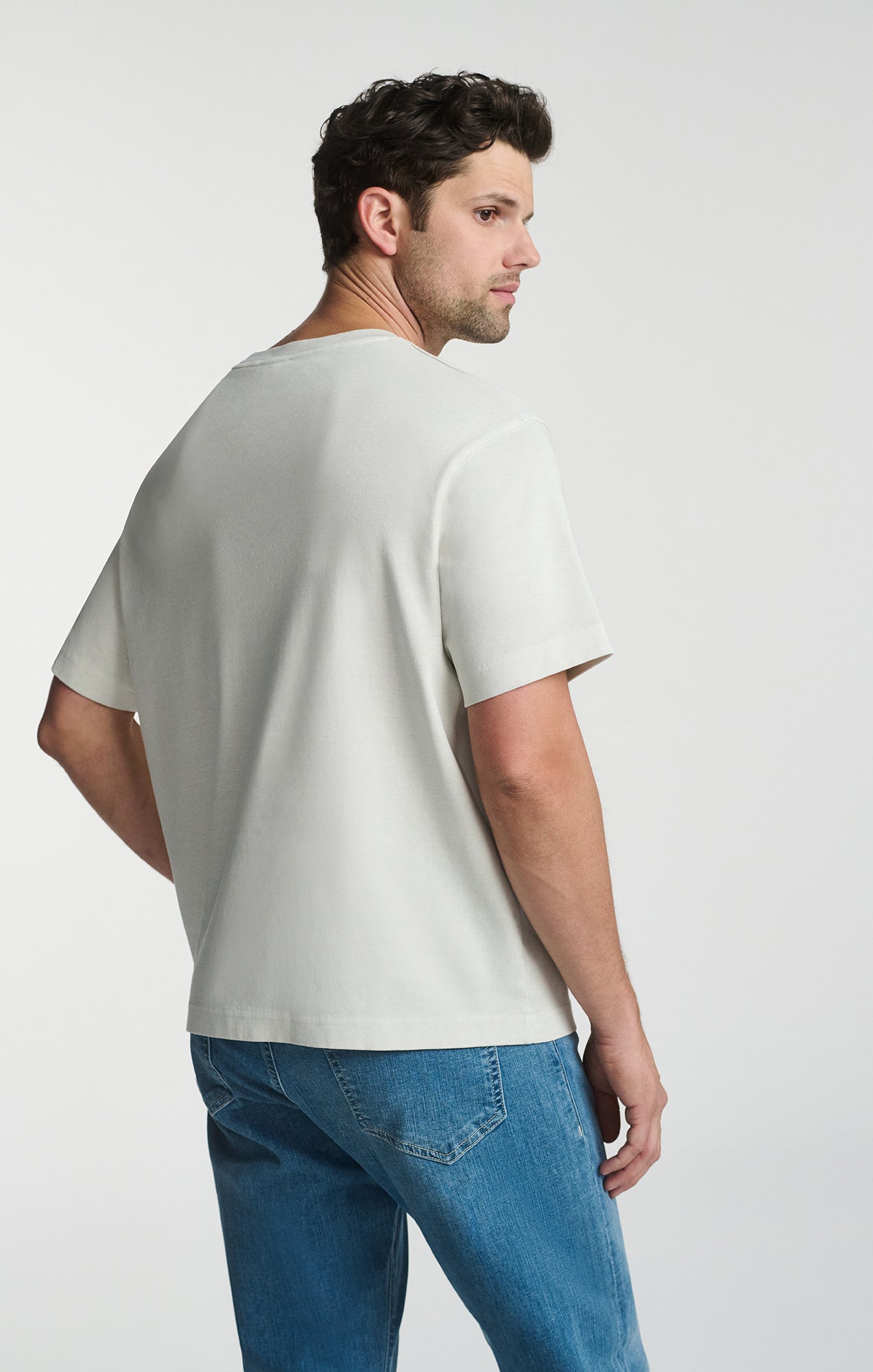 SHORT SLEEVE CREW NECK T-SHIRT IN FOGGY DEW - Mavi Jeans