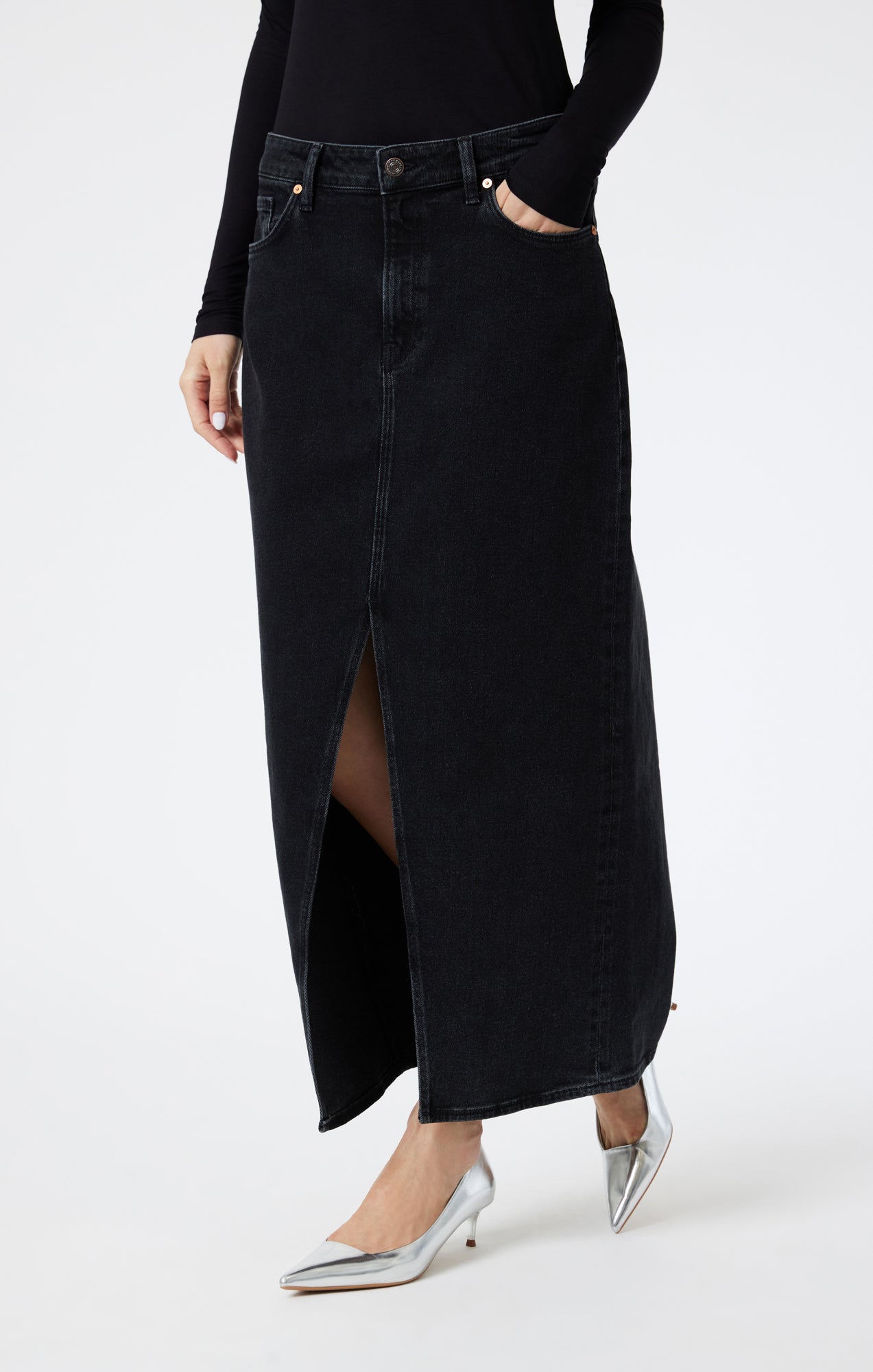 MILENA DENIM SKIRT IN DARK SMOKE DENIM - Mavi Jeans