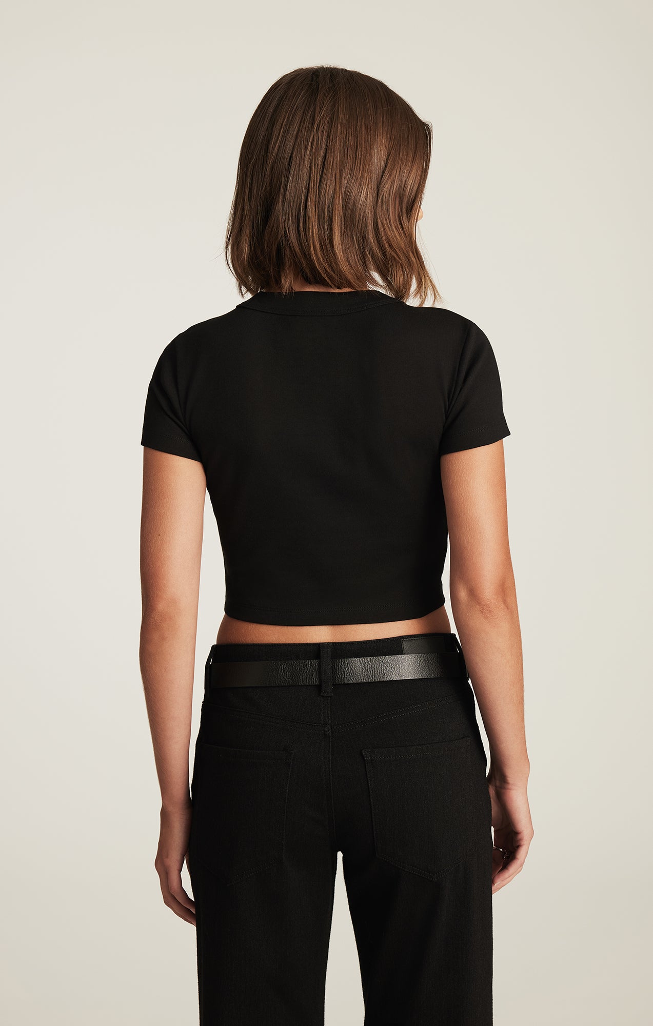 Mavi Women's Cropped Crew Neck T-Shirt In Black – Mavi Jeans