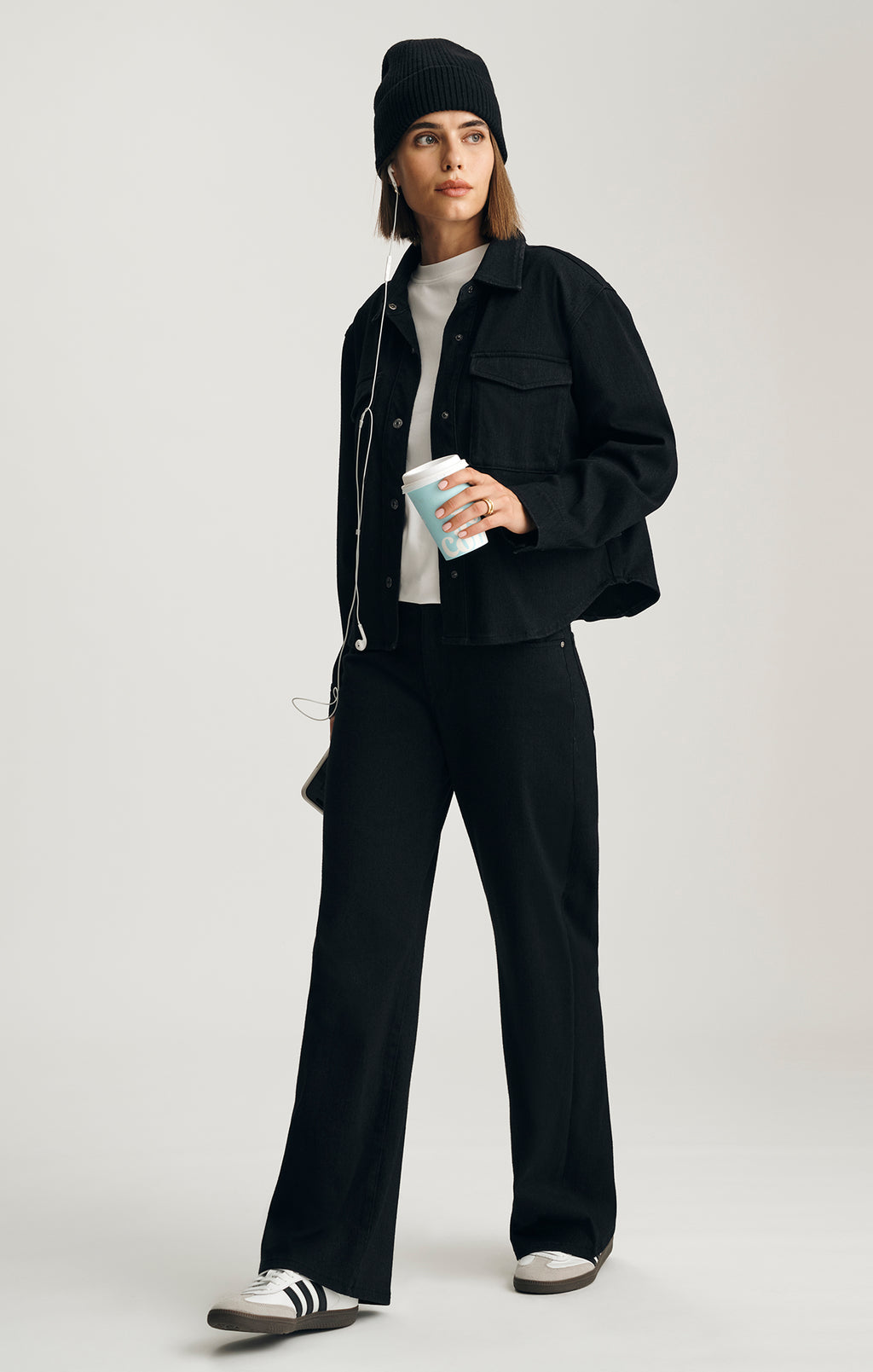 TIA DENIM SHIRT IN BLACK MOVE