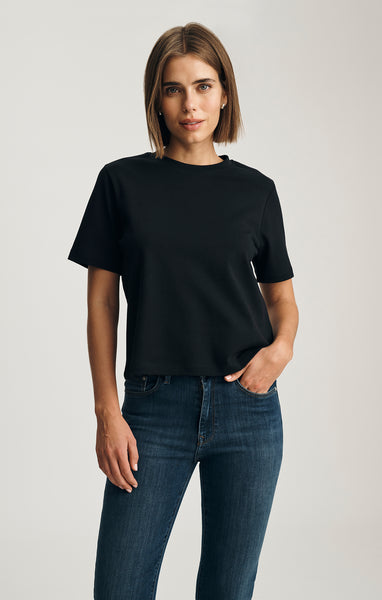 Mavi Women's Audrey Interlock Crew Neck T-Shirt In Black – Mavi Jeans