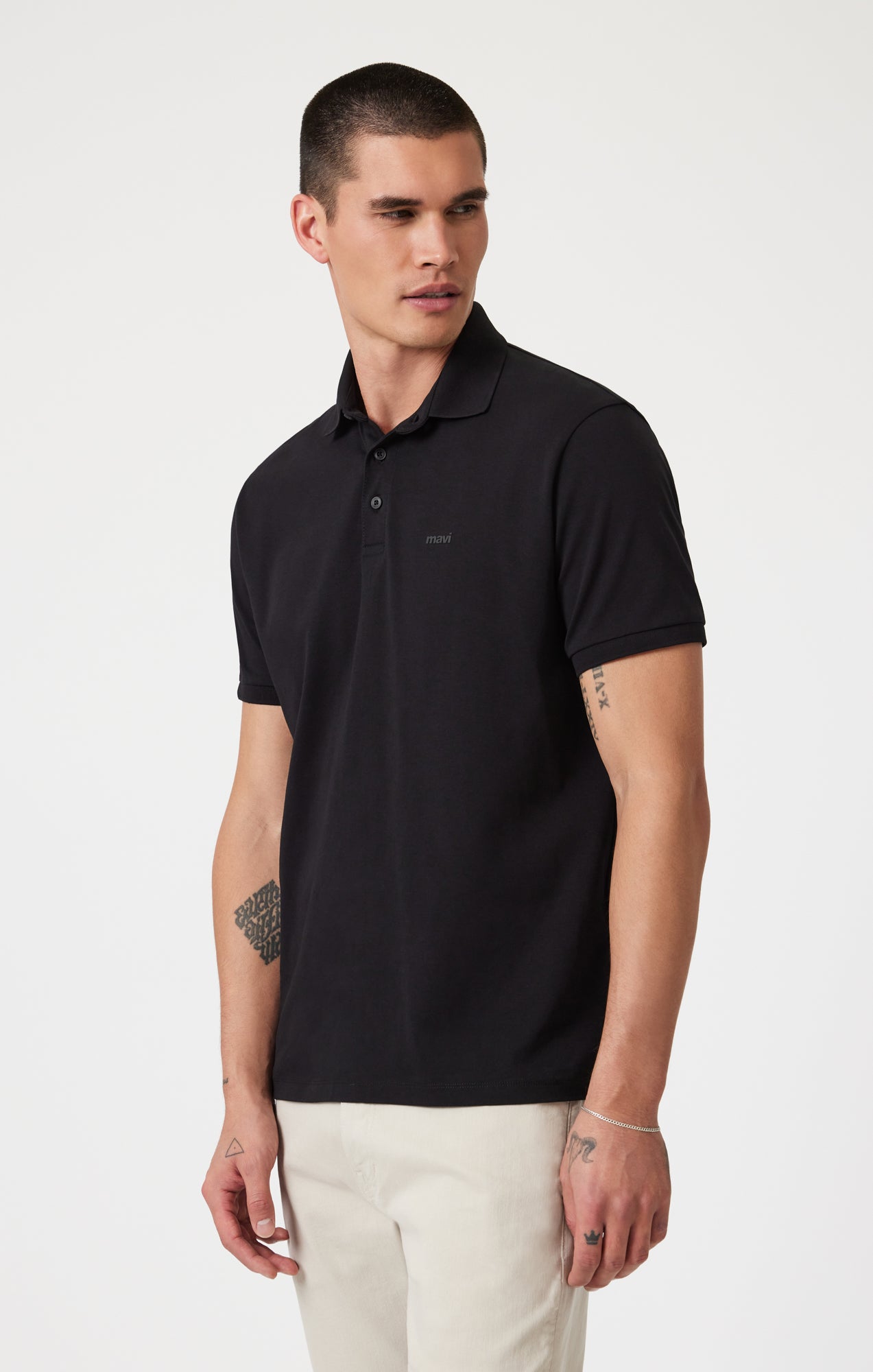 ATHLETIC POLO SHIRT IN BLACK - Mavi Jeans