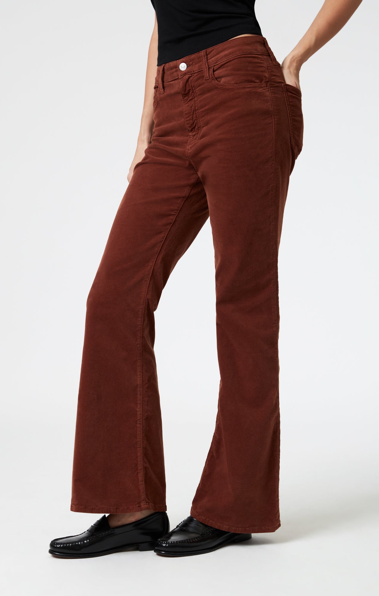 LOS ANGELES FLARE IN BROWN VELVET - Mavi Jeans