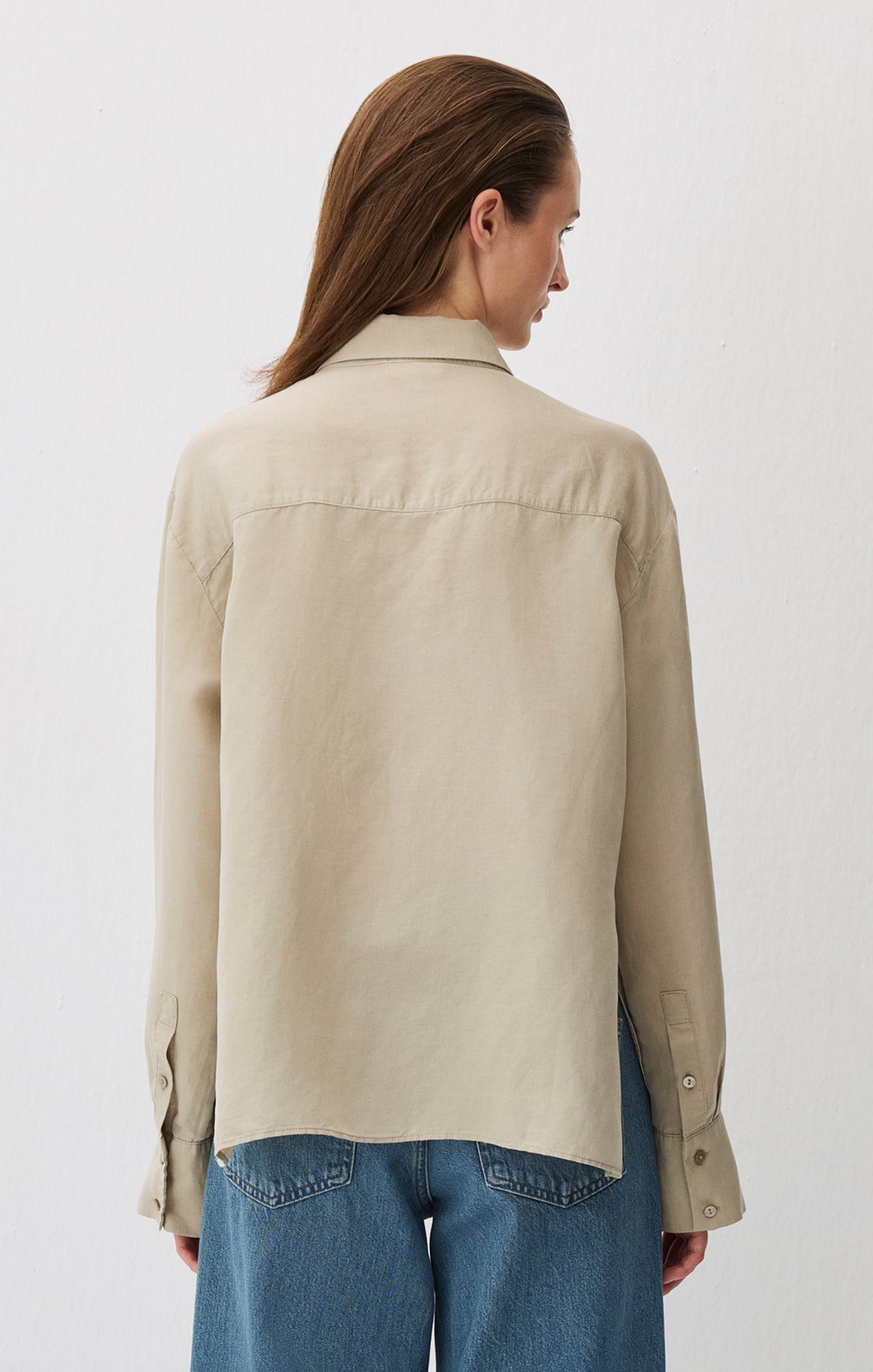 LONG SLEEVE TENCEL™ SHIRT IN ABBEY STONE - Mavi Jeans