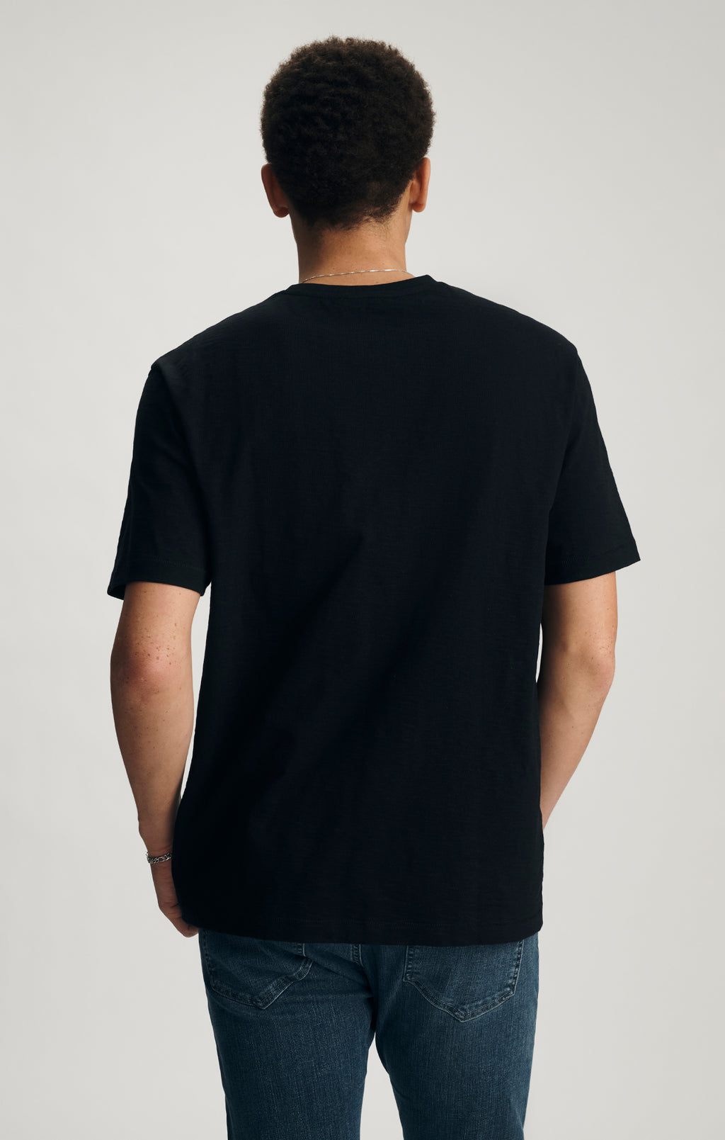SLUB CREW NECK T-SHIRT IN BLACK - Mavi Jeans