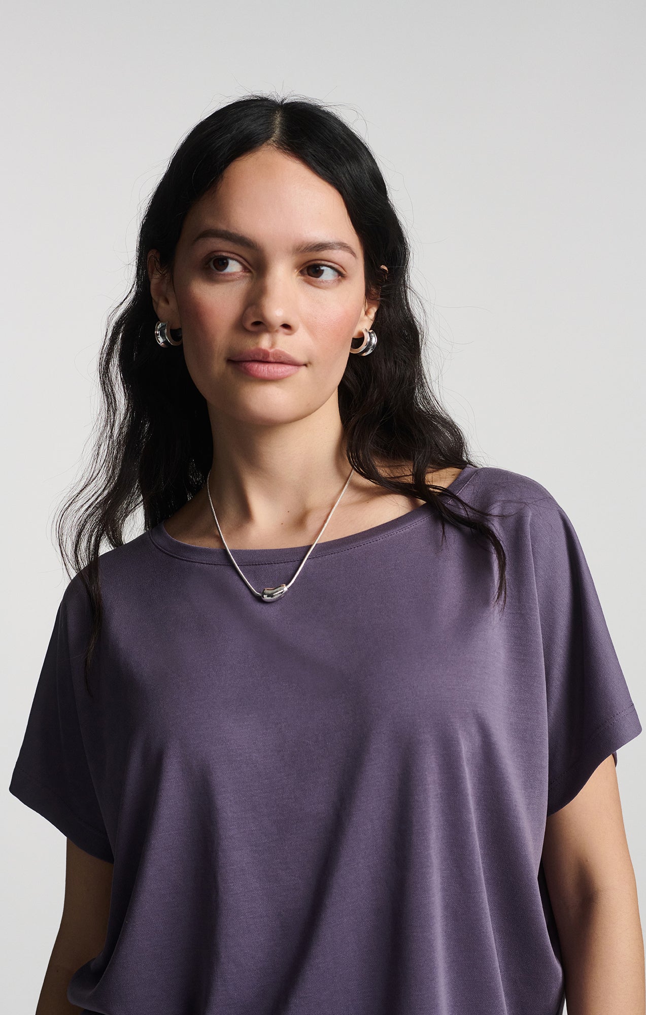 LUXE TOUCH TENCEL™ BOAT NECK T-SHIRT IN CADET - Mavi Jeans