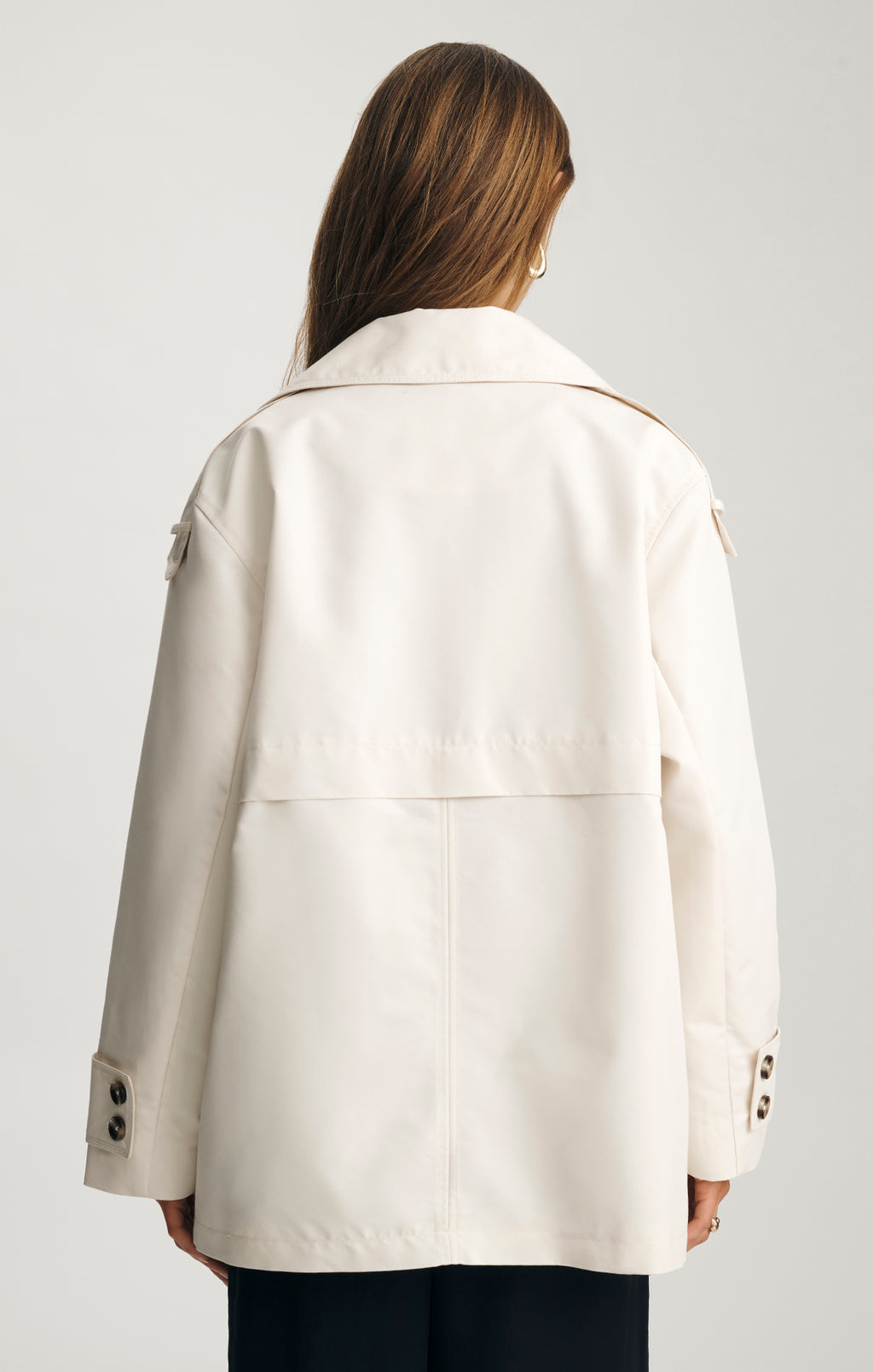DOUBLE-BREASTED TRENCH COAT IN VANILLA ICE - Mavi Jeans