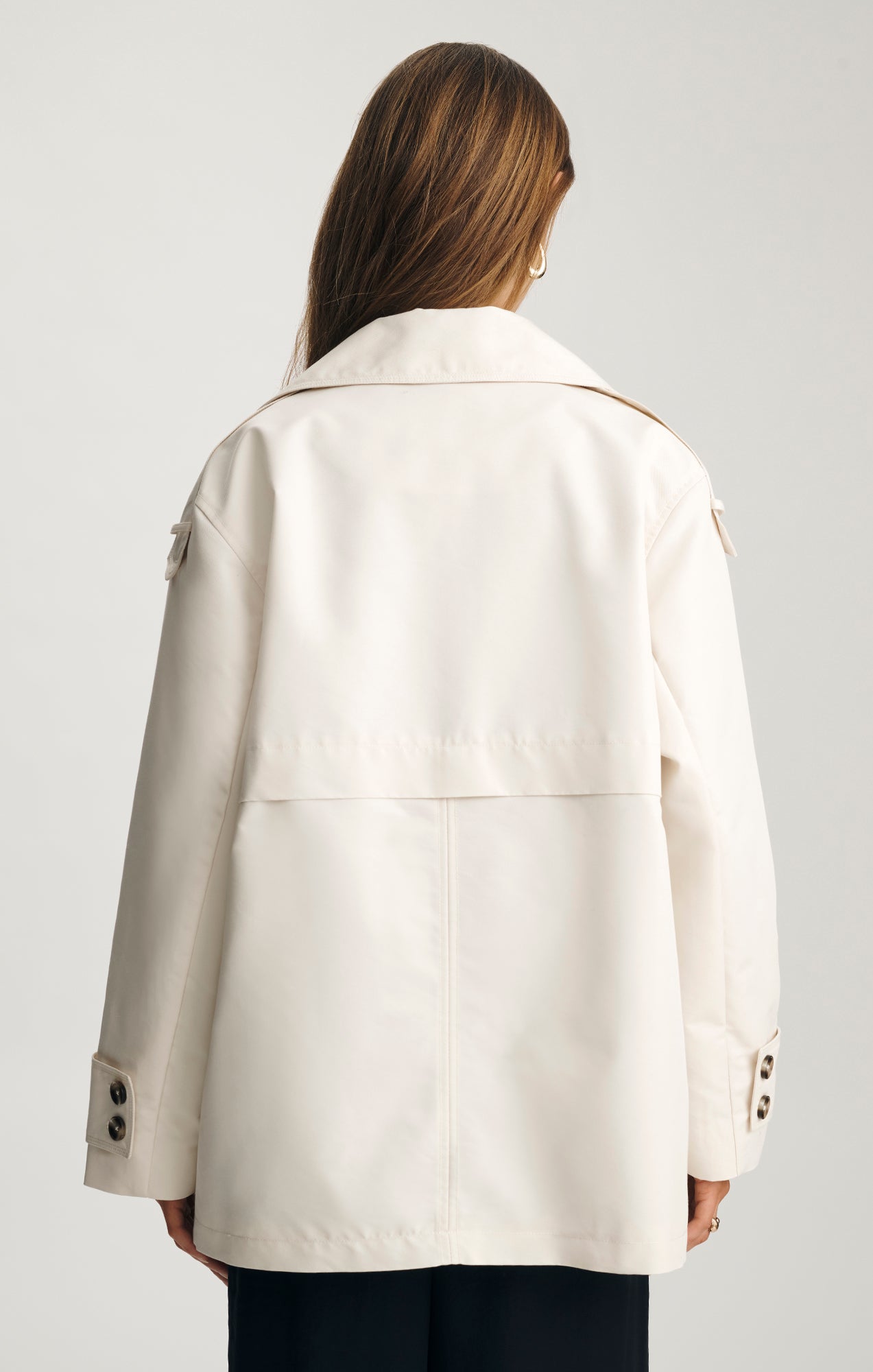 DOUBLE-BREASTED TRENCH COAT IN VANILLA ICE - Mavi Jeans