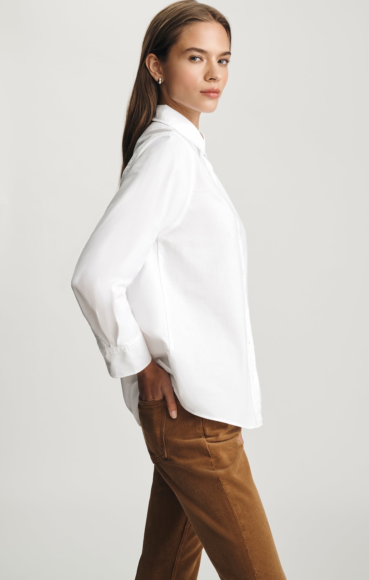 LONG SLEEVE BUTTON-UP SHIRT IN ANTIQUE WHITE - Mavi Jeans