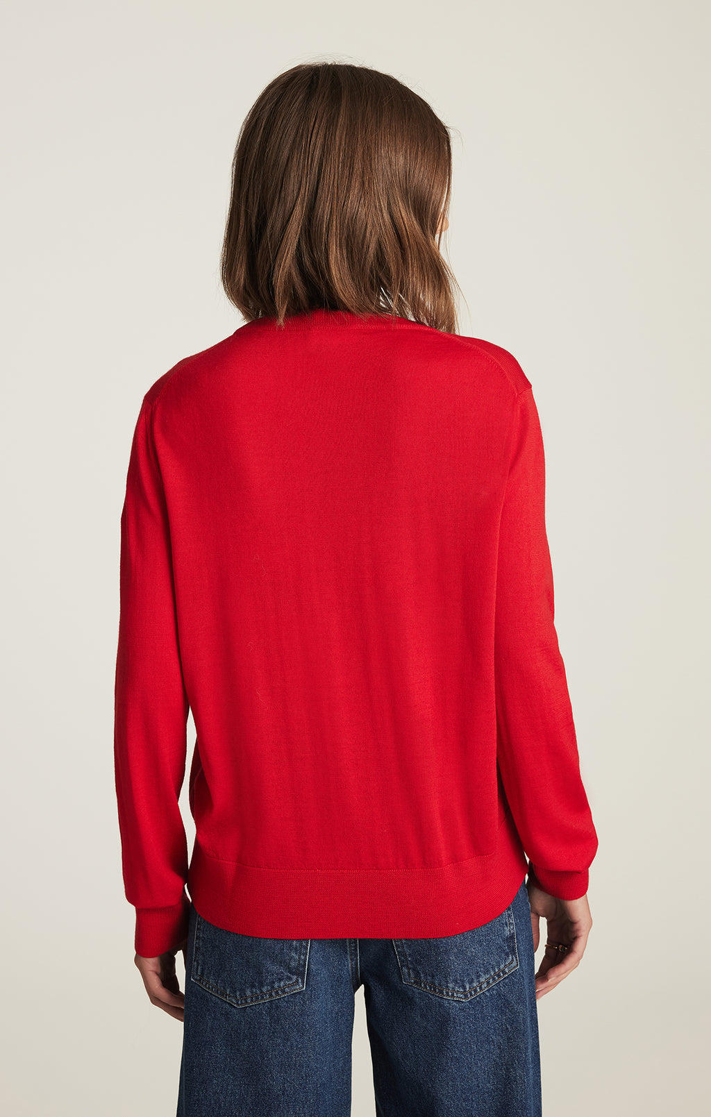 EDITION MERINO WOOL CREW NECK SWEATER IN RIO RED