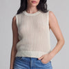 SLEEVELESS KNIT TOP IN COCONUT MILK - Mavi Jeans