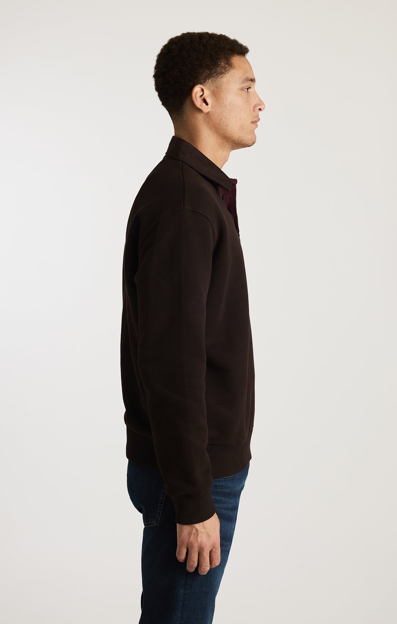 EDITION WOOL POLO SWEATER IN GANACHE