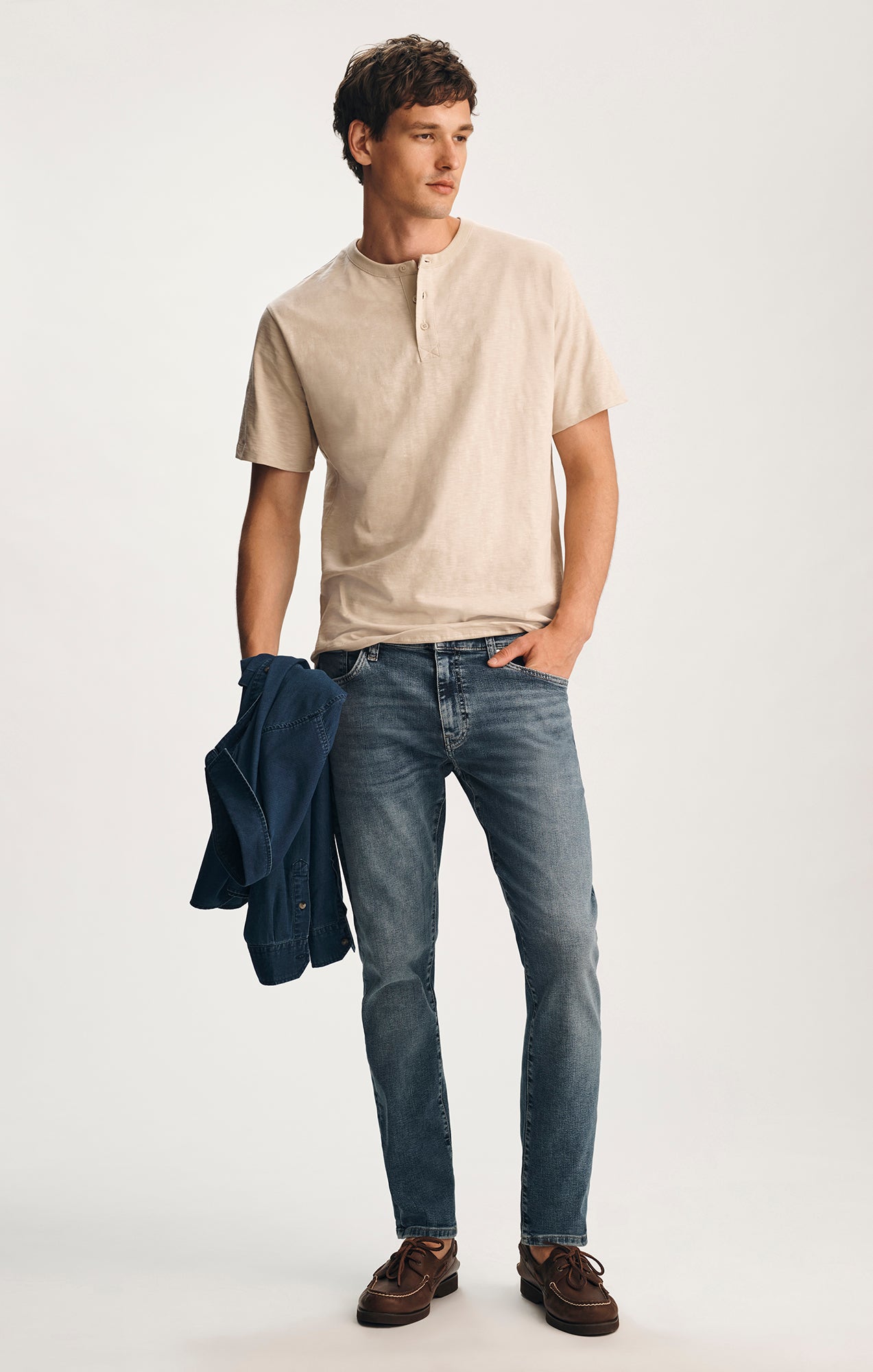 JAKE SLIM LEG JEANS IN DARK USED BRUSHED CLASSIC VINTAGE - Mavi Jeans