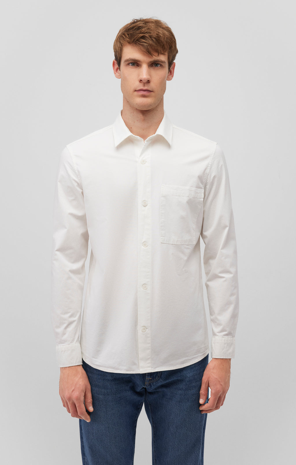 ONE POCKET BUTTON-UP SHIRT IN ANTIQUE WHITE - Mavi Jeans