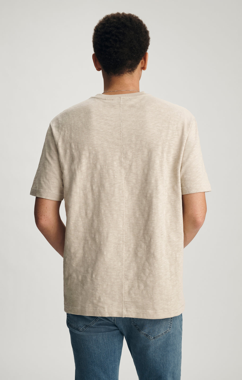 SLUB CREW NECK T-SHIRT IN FEATHER GRAY - Mavi Jeans