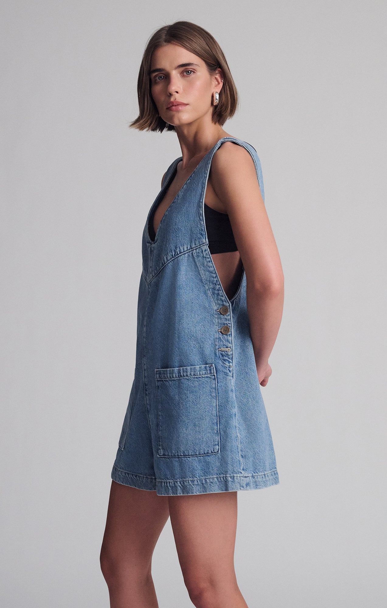 REVA ROMPER IN LIGHT SHADED WELL BLUE - Mavi Jeans