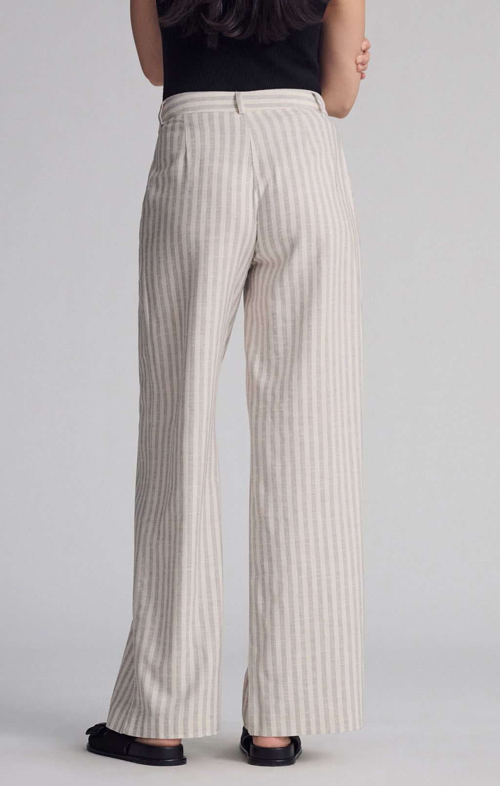 WOVEN BUTTON PANTS IN BLACK STRIPE - Mavi Jeans