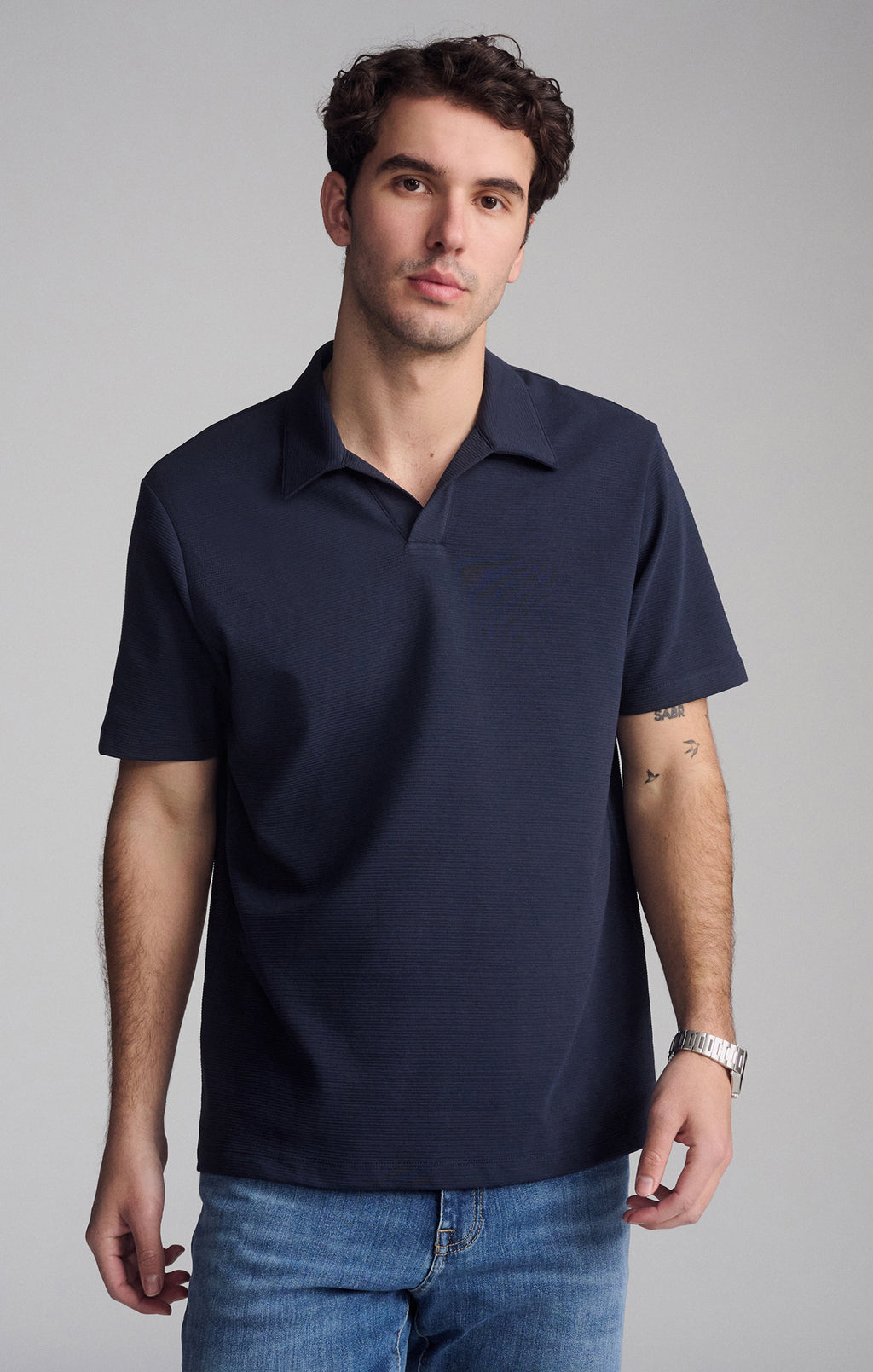 BUTTONLESS POLO SHIRT IN TOTAL ECLIPSE - Mavi Jeans