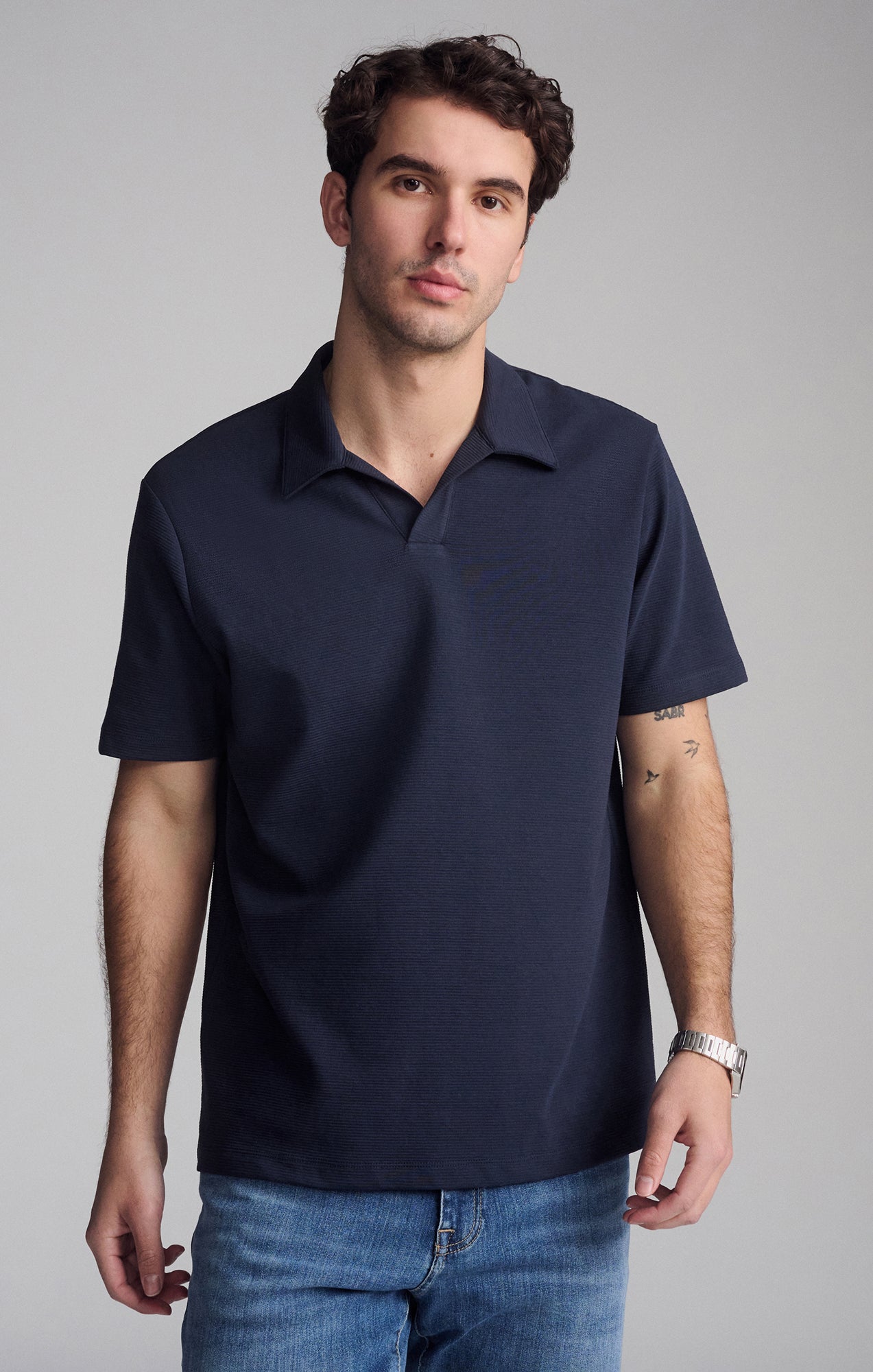 BUTTONLESS POLO SHIRT IN TOTAL ECLIPSE - Mavi Jeans