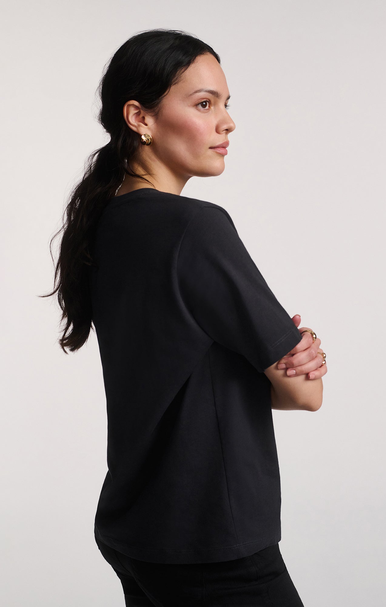 SHORT SLEEVE CREW NECK T-SHIRT IN PHANTOM - Mavi Jeans
