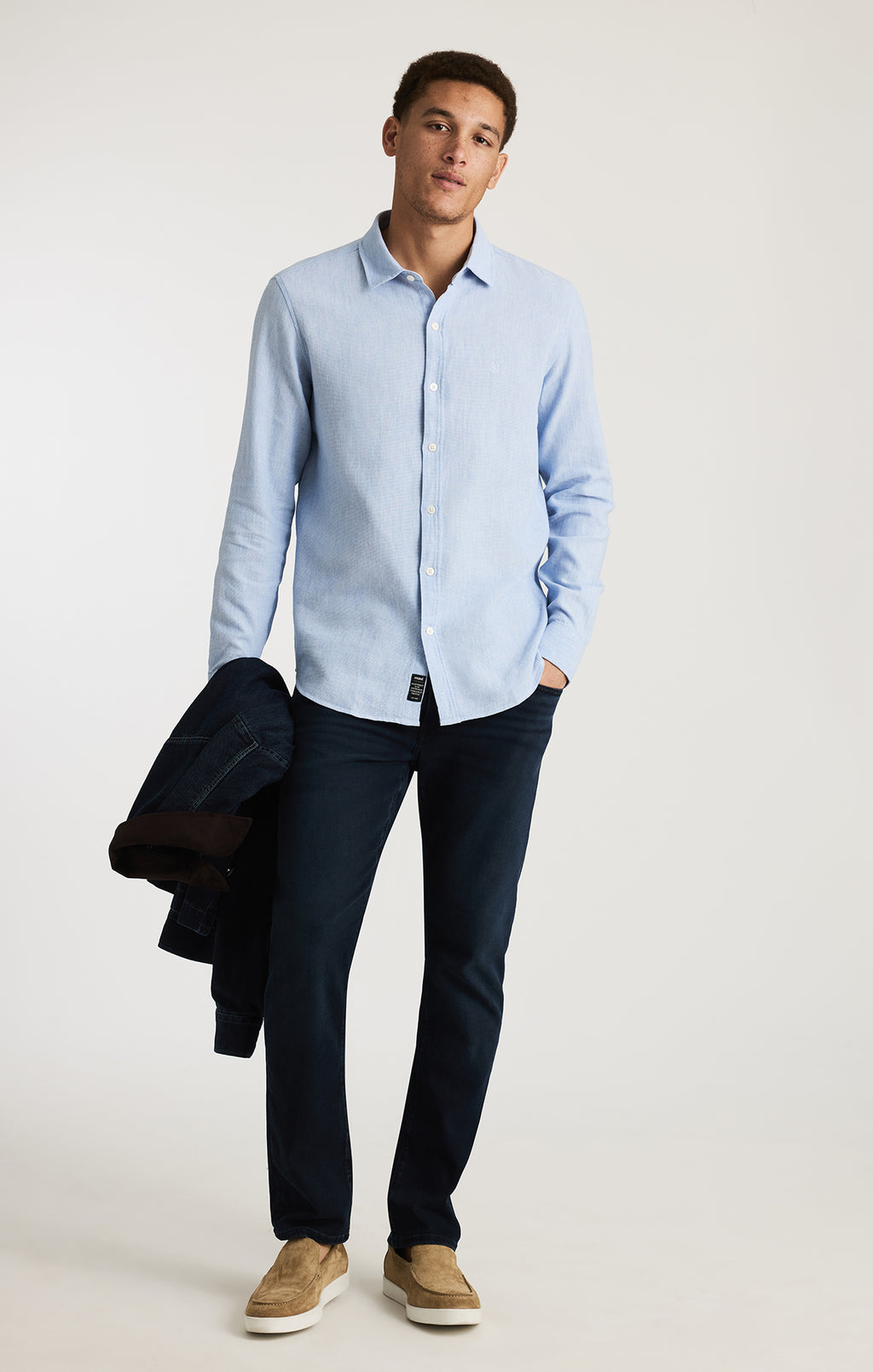 LONG SLEEVE BUTTON-UP SHIRT IN FROZEN FJORD